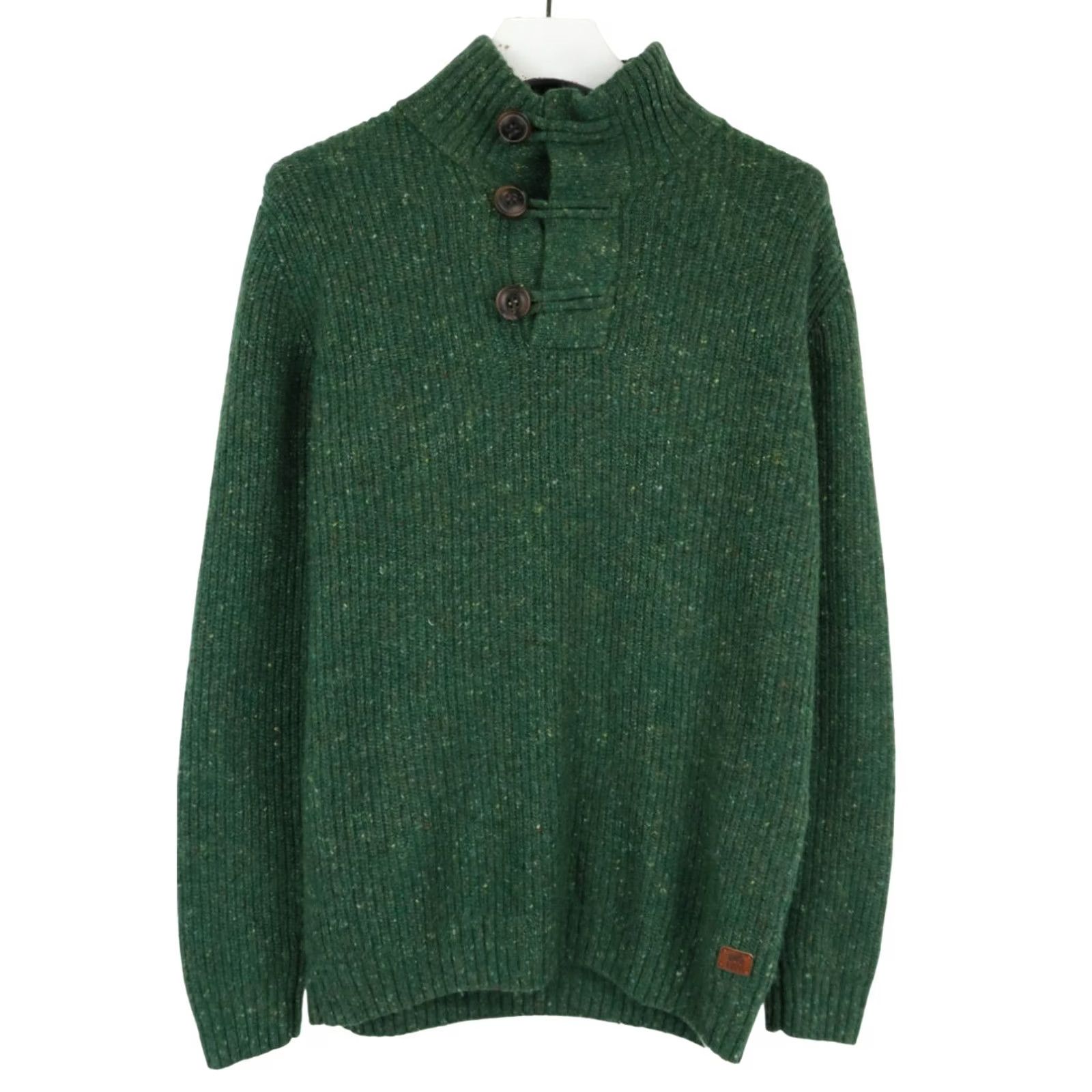 Vintage MCNEAL Jumper Men's LARGE Lambswool Blend Knitted Button Mock Neck Pullover Size US L / EU 52-54 / 3 - 2 Thumbnail