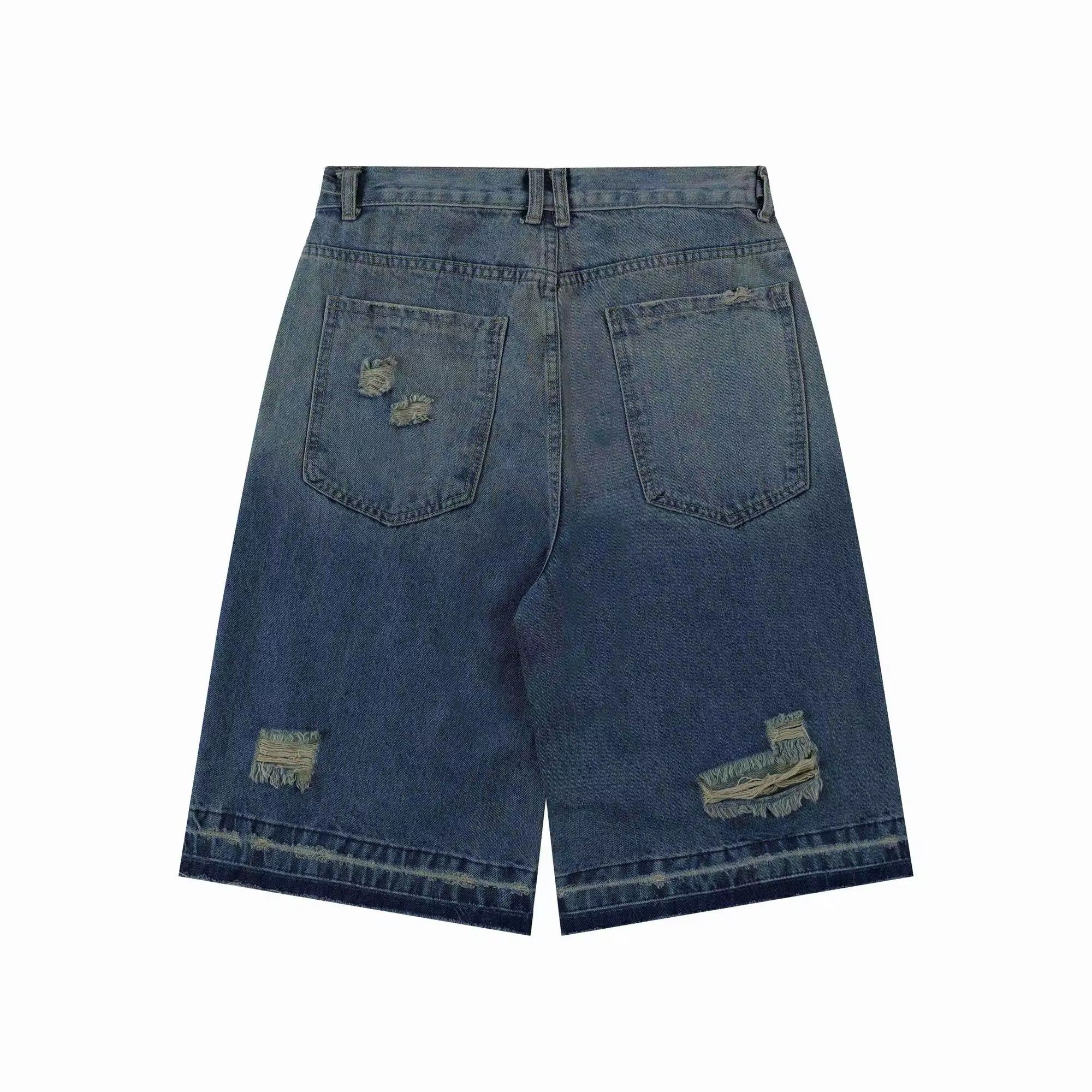 Other Distressed Baggy Washed Denim Shorts Size US 33 - 5 Thumbnail