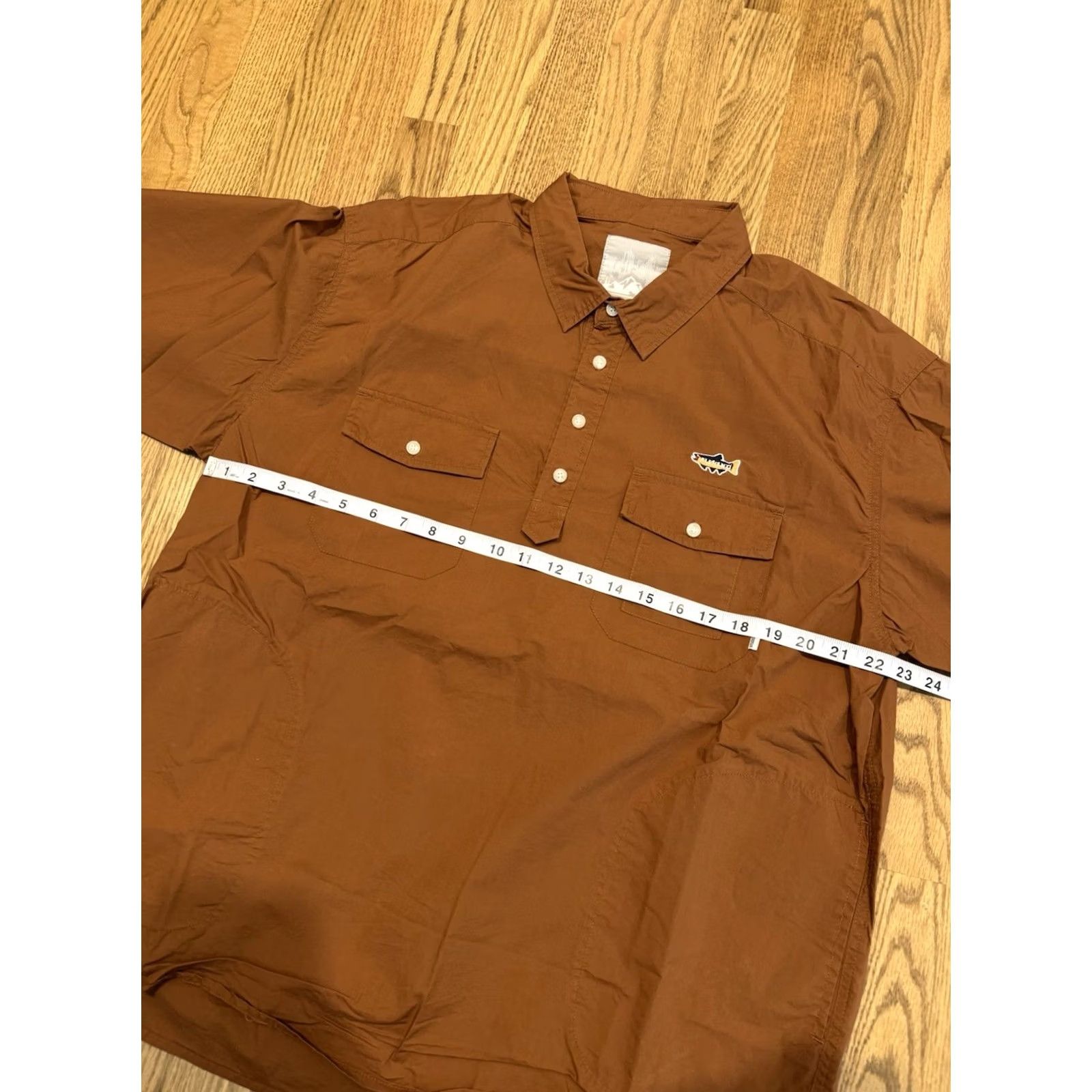 Vintage Studio Frank Japanese Technical Wear Button-Up Shirt Size 2 Men Short Sleeve Orange Fishing Tech Shirt Size US XS / EU 42 / 0 - 4 Thumbnail