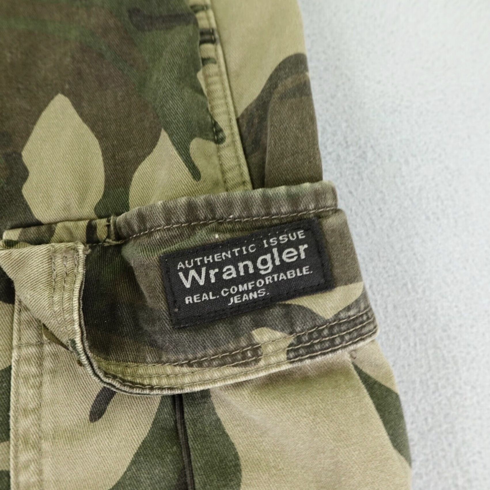 Wrangler Wrangler Pants 40x32 Green Camo Canvas Cargo Fleece Lined Work Winter Mens Size US 40 / EU 56 - 4 Thumbnail