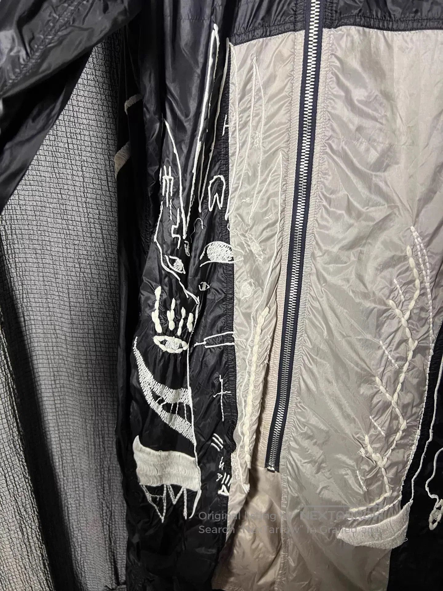 Rick Owens Black Lightweight Jacket with Abstract White Graphics - L. Size US L / EU 52-54 / 3 - 5 Thumbnail