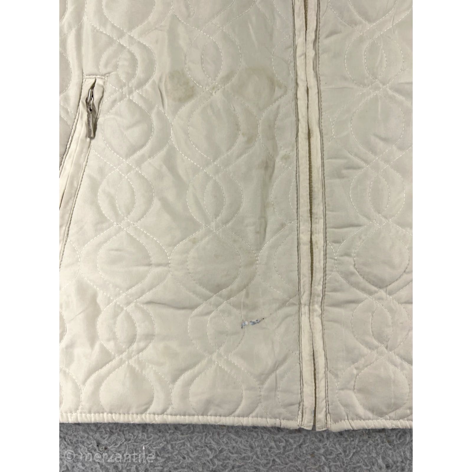 Northern Reflections Northern Reflections Vest Womens Medium Ivory Full Zip Polyester Quilted Pockets Size M / US 6-8 / IT 42-44 - 6 Thumbnail