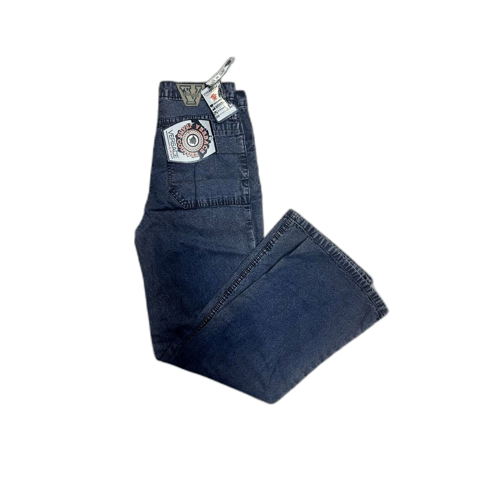 Versace VTG DS Versace Jeans Couture NWT Dark Denim Jeans Baggy Wide Size US 30 / EU 46 - 2 Thumbnail