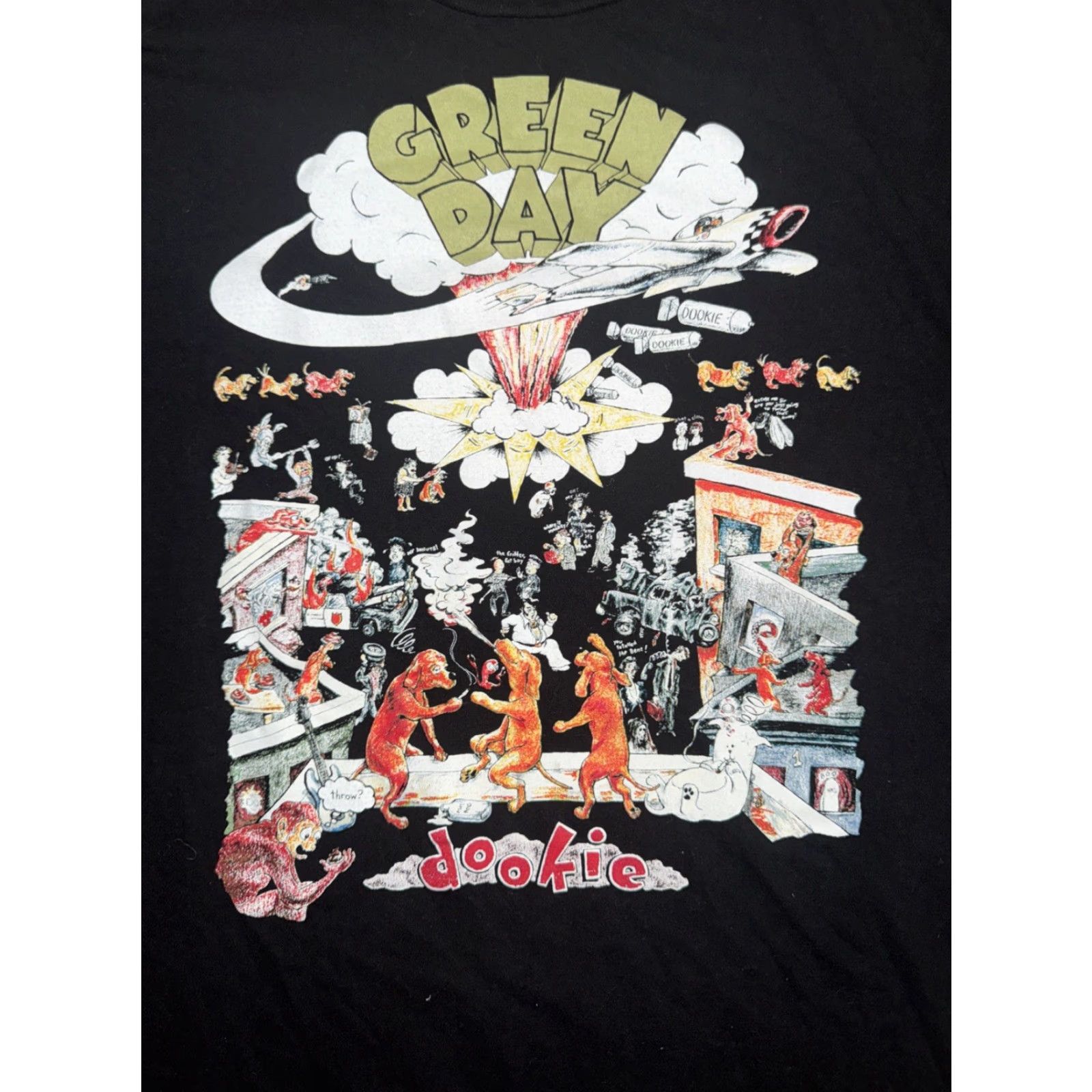 Vintage VINTAGE Green Day Dookie Band T-Shirt Black Men’s Large Graphic Print Tee 90s Punk Rock Men Size US L / EU 52-54 / 3 - 2 Thumbnail