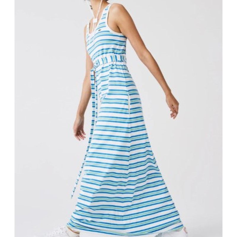 Lacoste Lacoste Women’s Long Striped Belted Cotton Tank Top Dress 4 Size S / US 4 / IT 40 - 3 Thumbnail