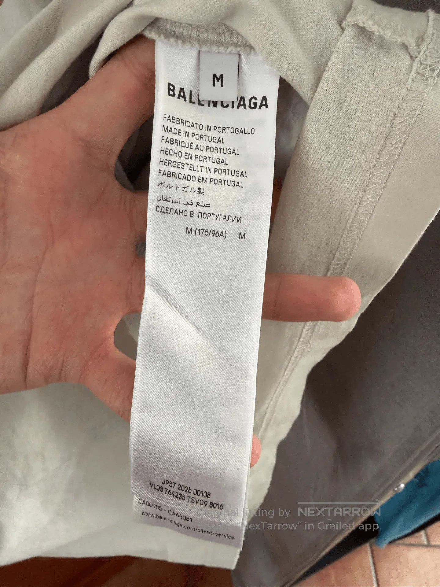 Balenciaga Balenciaga 2025 Blue Embroidered Logo Distressed T-shirt. Size US M / EU 48-50 / 2 - 3 Thumbnail