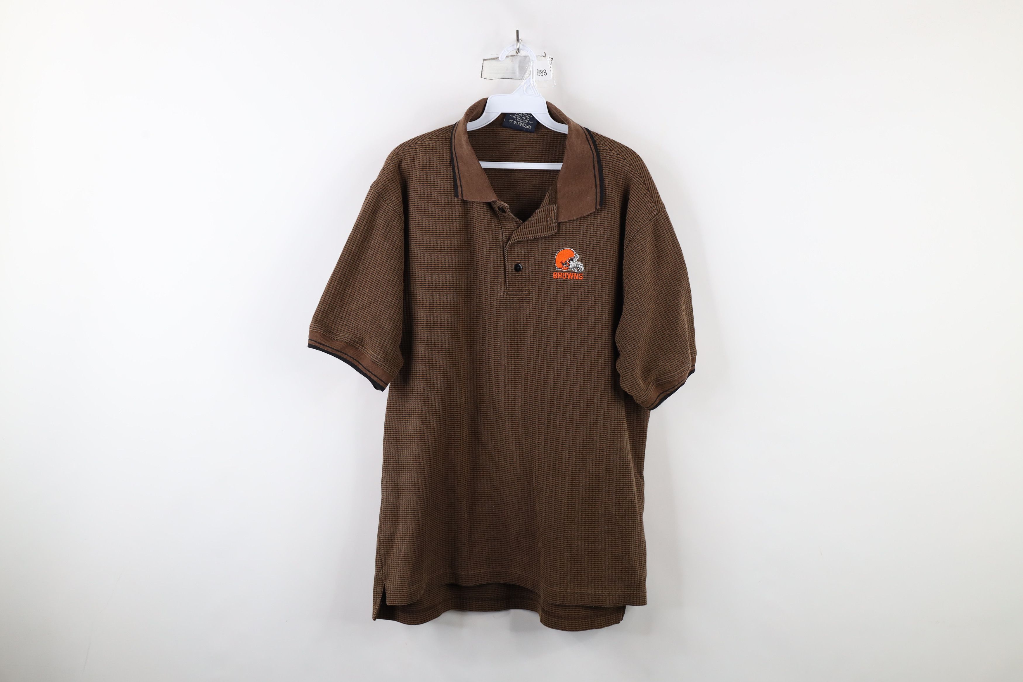 Vintage Vintage 90s Spell Out Cleveland Browns Football Polo Shirt Size US L / EU 52-54 / 3 - 1 Thumbnail