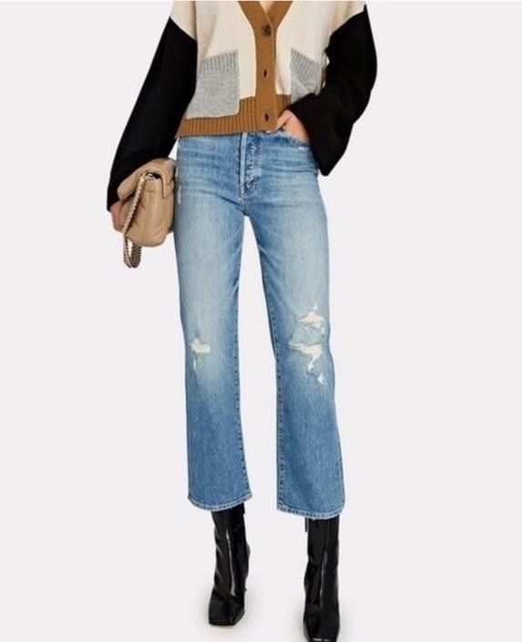 Indian Motorcycle MOTHER Superior The Rambler Ankle Distressed Jeans Size 28 Size 28" / US 6 / IT 42 - 1 Thumbnail
