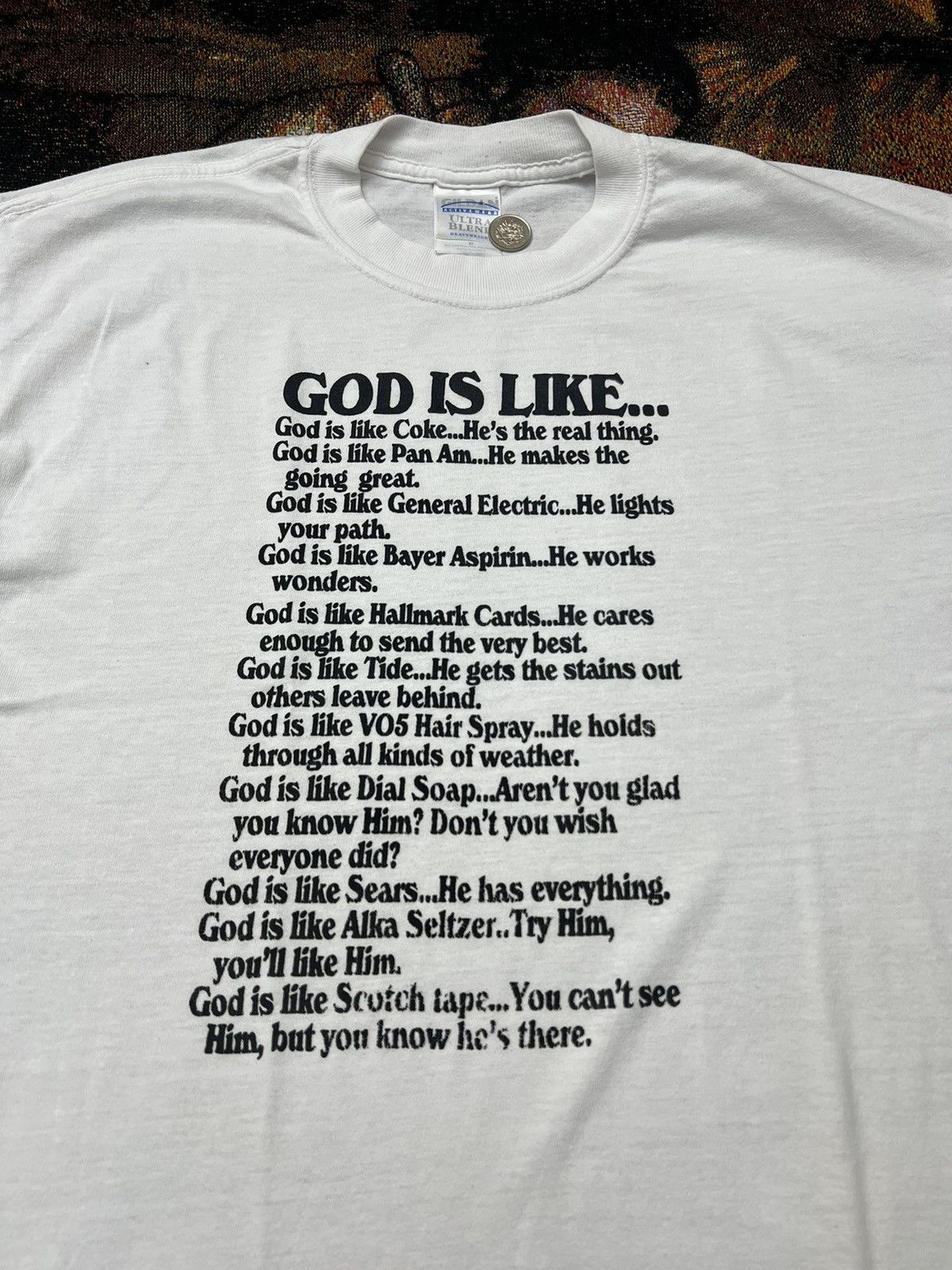 Vintage 90s "God is Like..." Jesus Tee Size US L / EU 52-54 / 3 - 1 Thumbnail