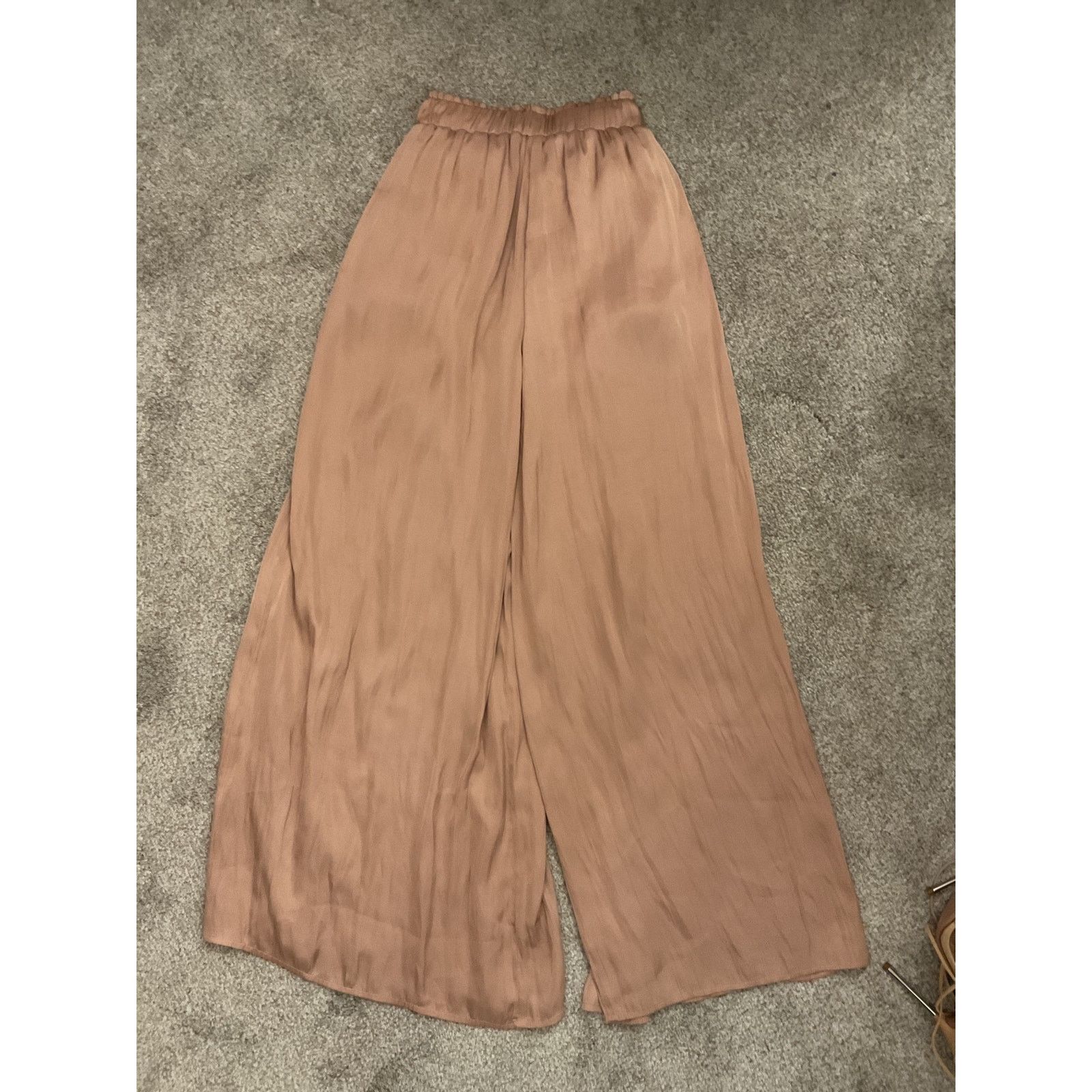 By Together By Together Pure Bliss Satin Split Wide Leg Pants in Rose, S Size 27" / US 4 / IT 40 - 7 Thumbnail