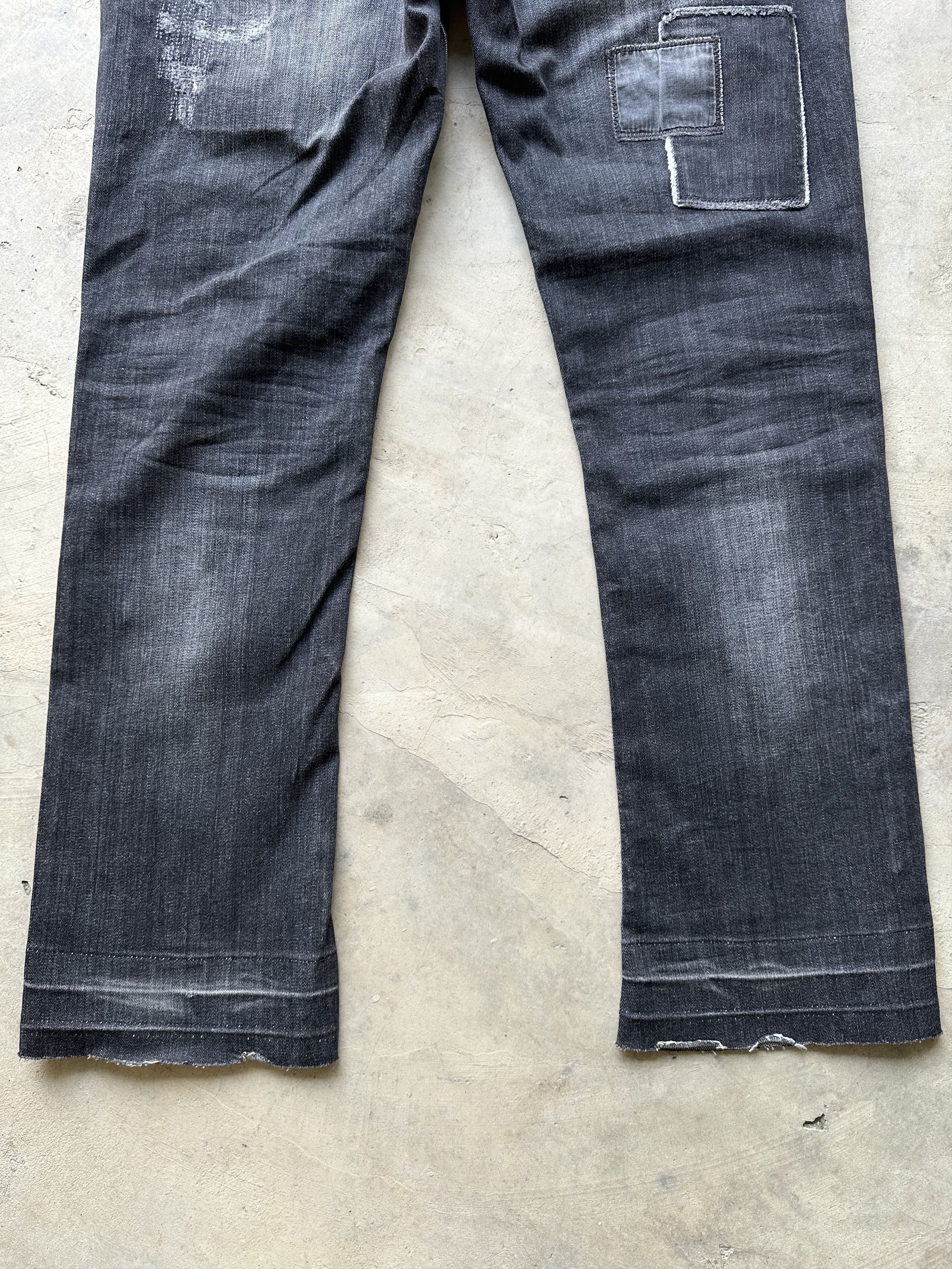 Nicole Club Japanese Brand NCFM Distressed Patchwork Denim Released Hem Size US 35 - 10 Thumbnail