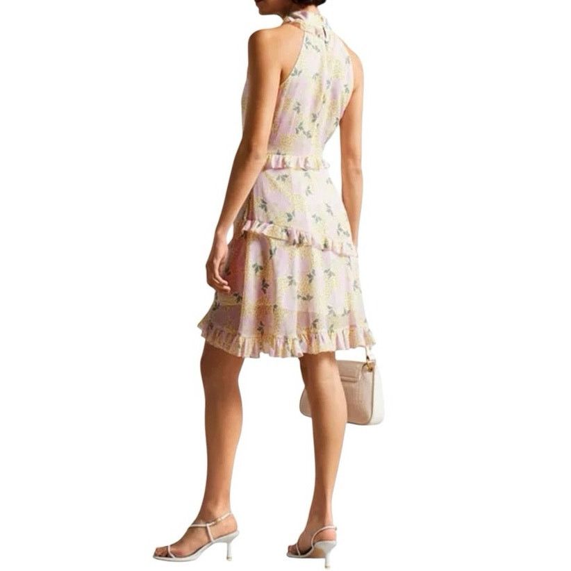 Ted Baker Ted Baker Twist Neck Mini A-line Floral Ruffle Dress Sz 16 Size XXL / US 16-18 / IT 52-54 - 3 Thumbnail
