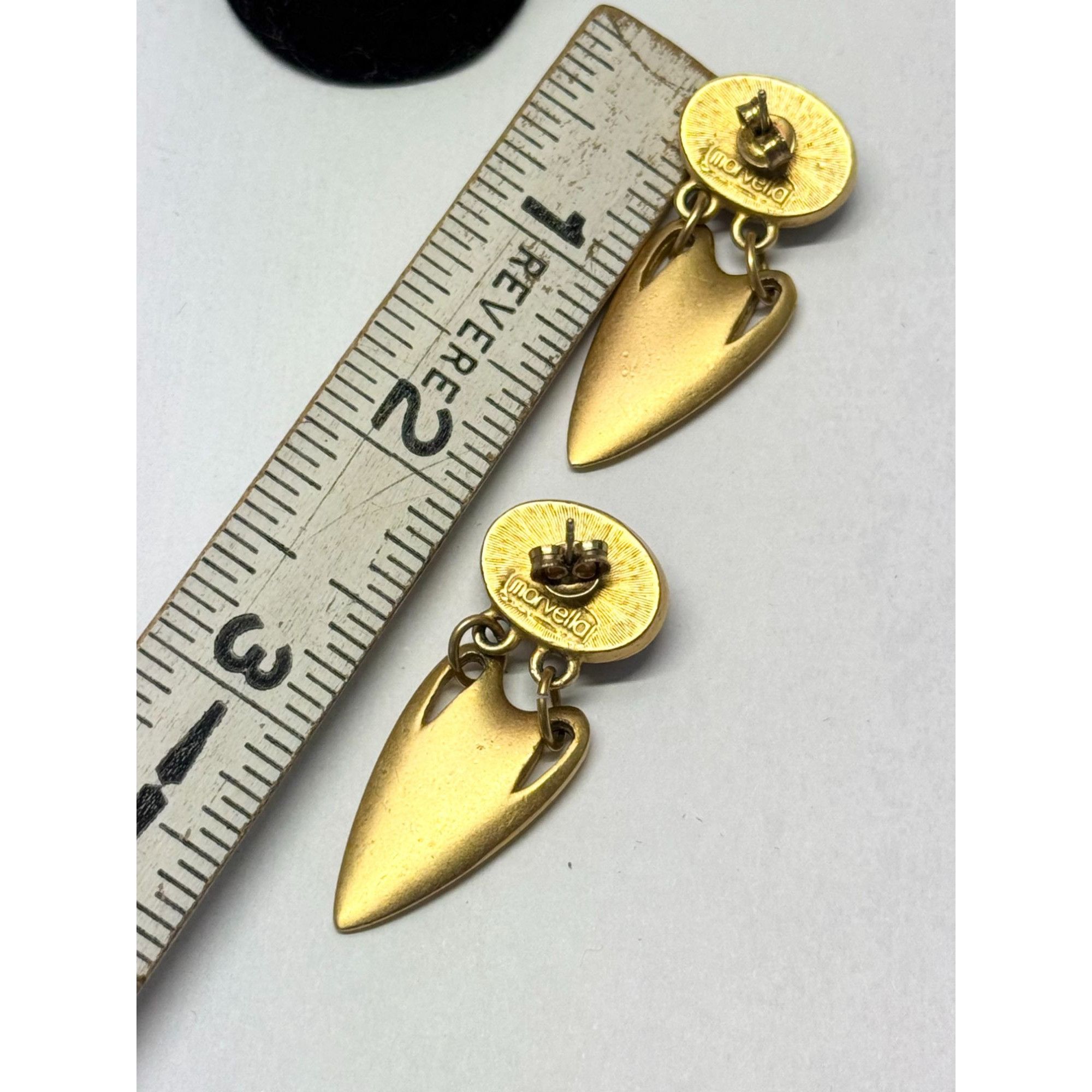Vintage Marvella vintage gold drop earrings Size ONE SIZE - 6 Thumbnail