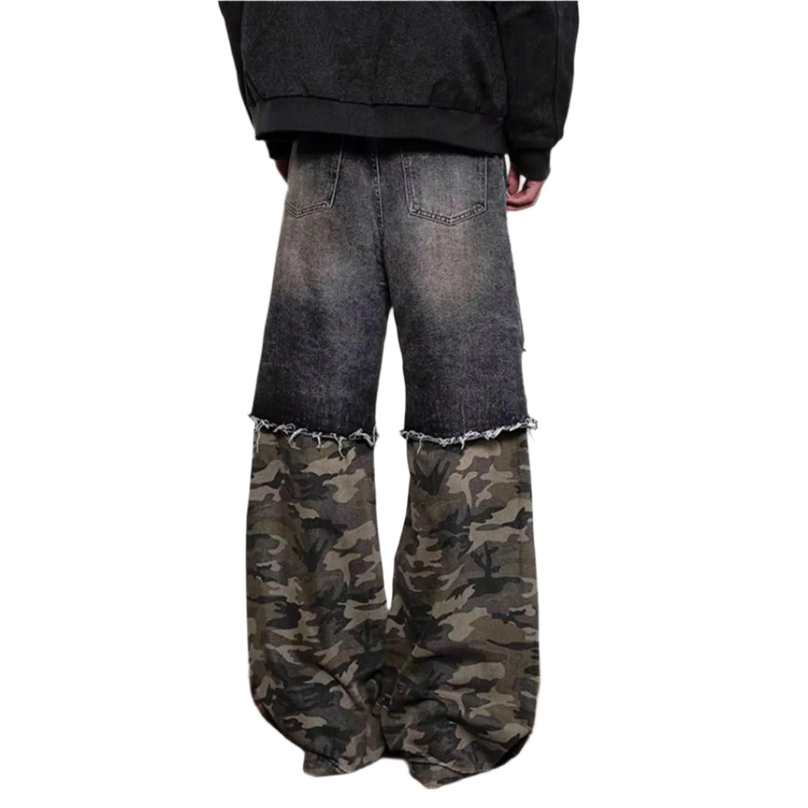 Japanese Brand Dark Camouflage Cargo Jeans Size US 32 / EU 48 - 4 Thumbnail