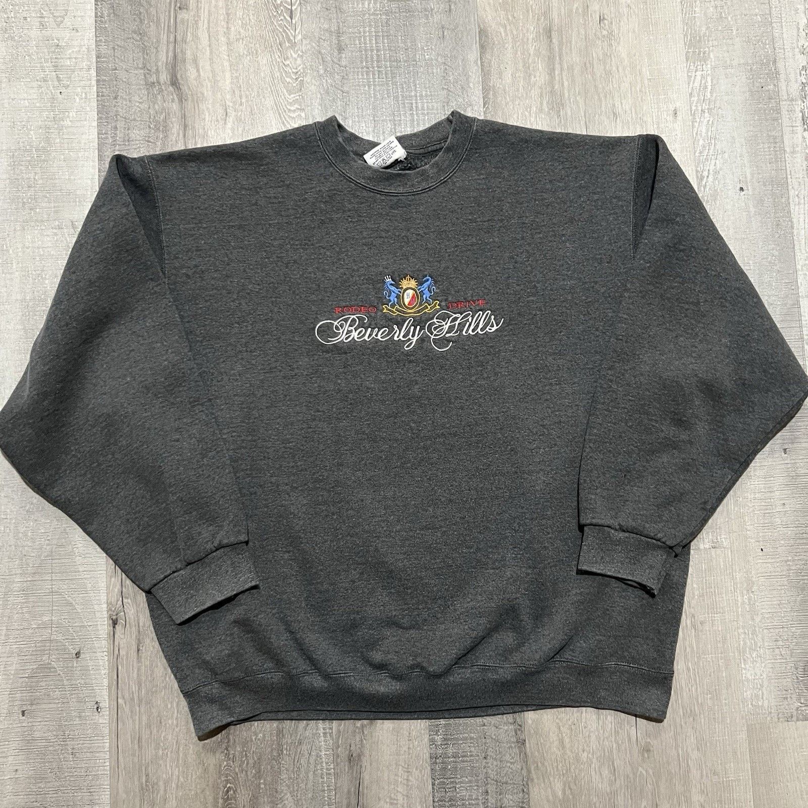 Vintage VTG Rodeo Drive Beverly Hills Grey Travel Y2K Sweatshirt 2XL Size US XXL / EU 58 / 5 - 1 Thumbnail