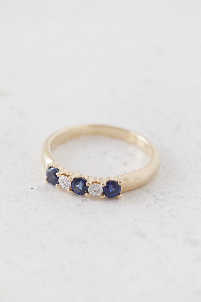 Tiffany & Co. Tiffany & co 18k gold ring w/ diamonds & sapphires Size ONE SIZE - 4 Thumbnail