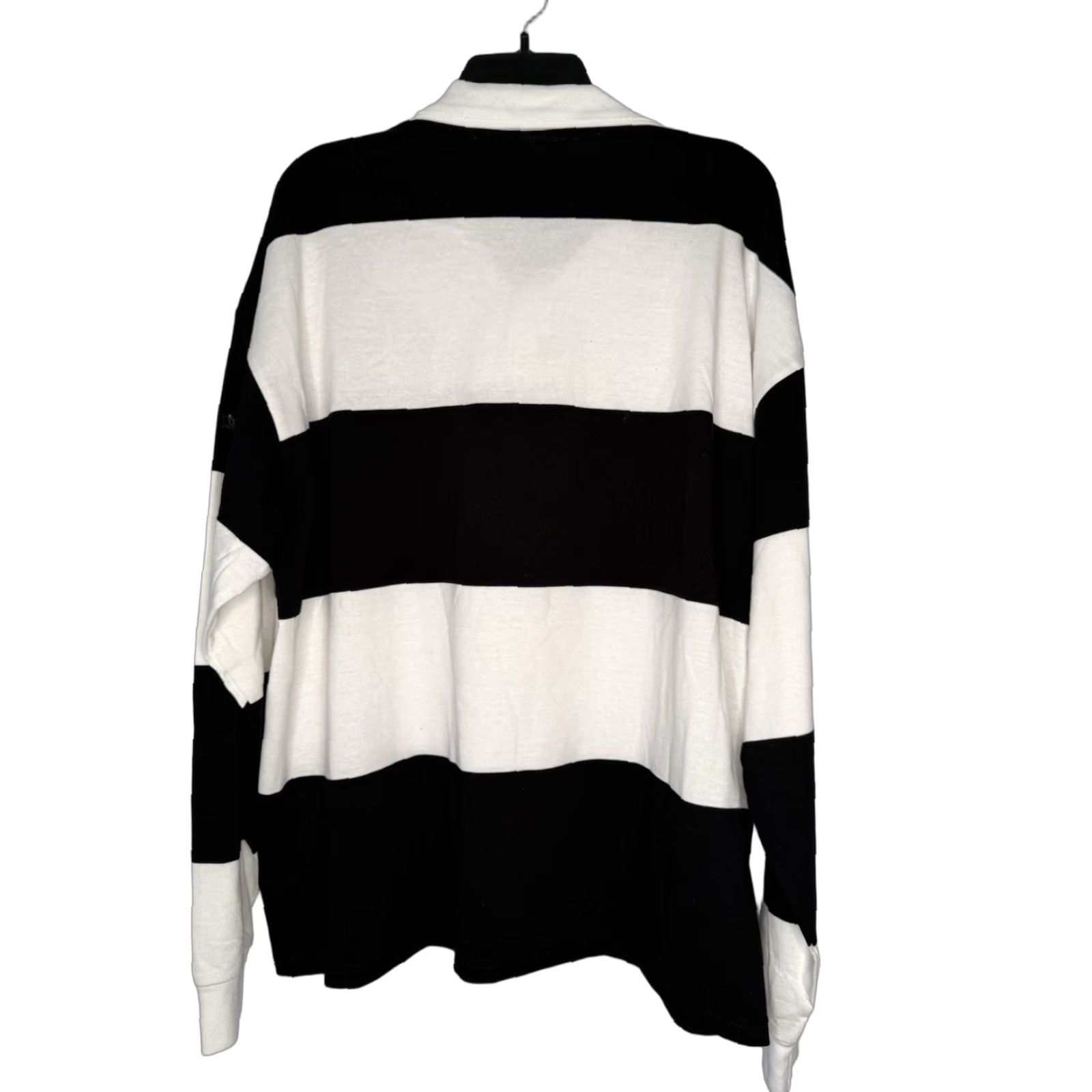 Vintage Miller Lite MGD Rugby Shirt Mens Large New NWT Pullover Black White Striped V-Neck Cotton Blend Embroidered Logo Sports Beer T-Shirt Size US L / EU 52-54 / 3 - 1 Thumbnail