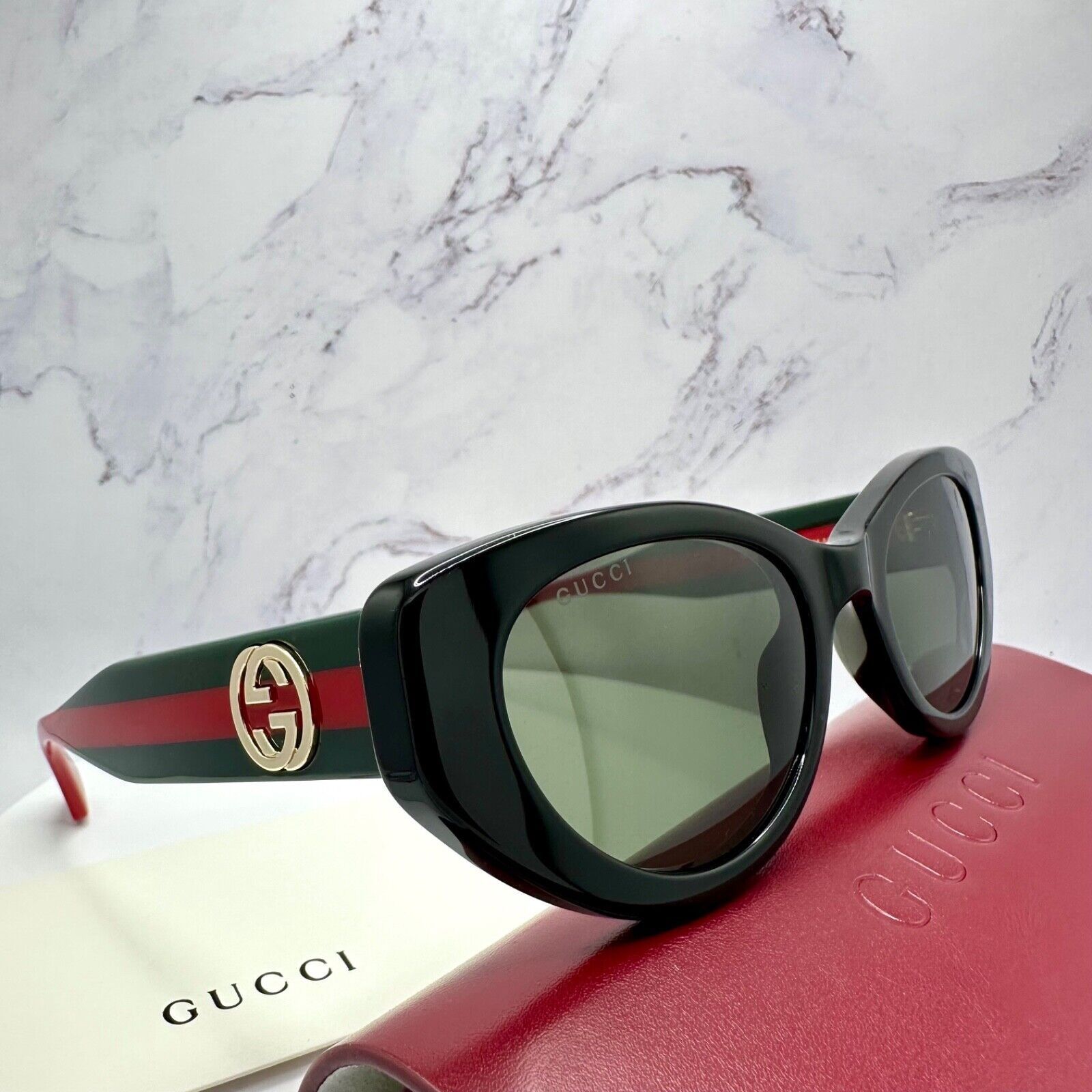 Gucci New GUCCI Sunglasses Black Gold 2025 Newest Collection Size ONE SIZE - 12 Thumbnail