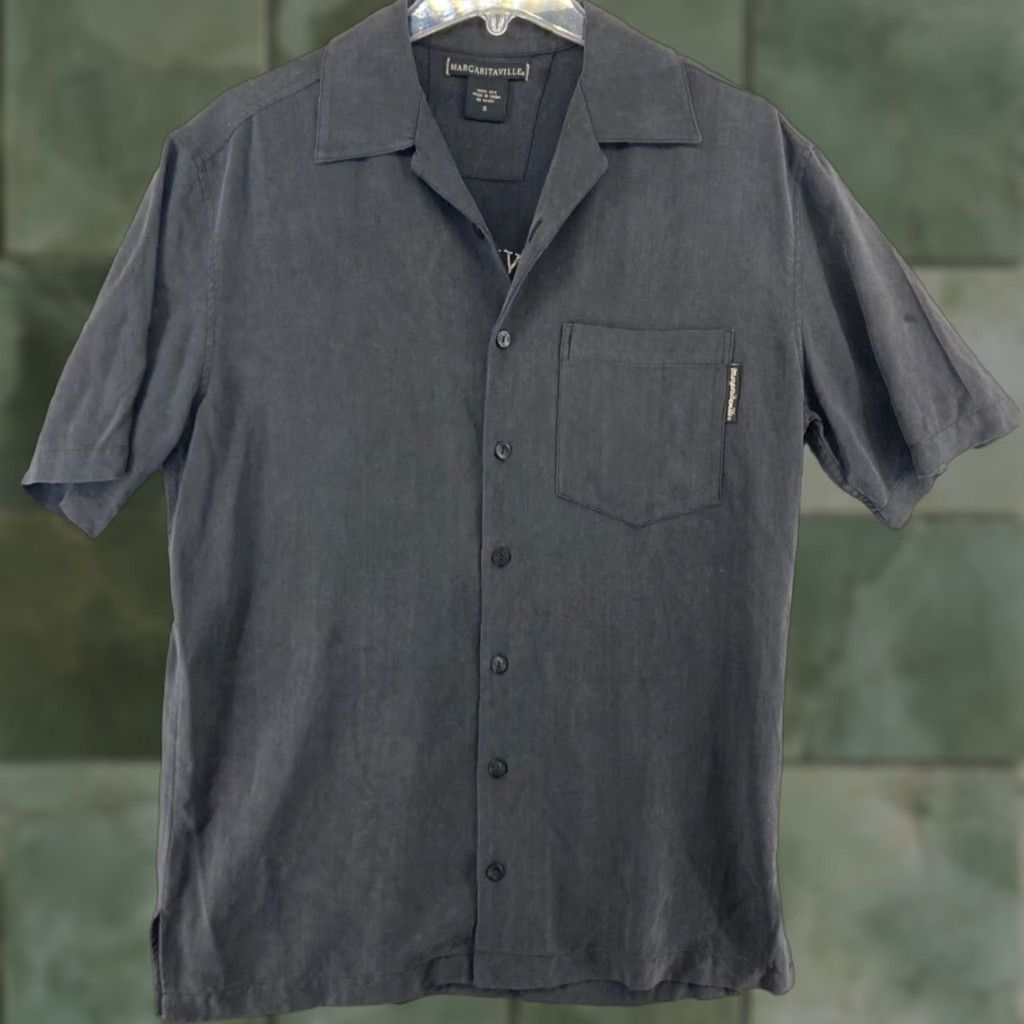 Olive Margaritaville Shirt Silk Black Mens Short Sleeve Collared Small Adult Regular Beach Music Mens Size US S / EU 44-46 / 1 - 1 Thumbnail
