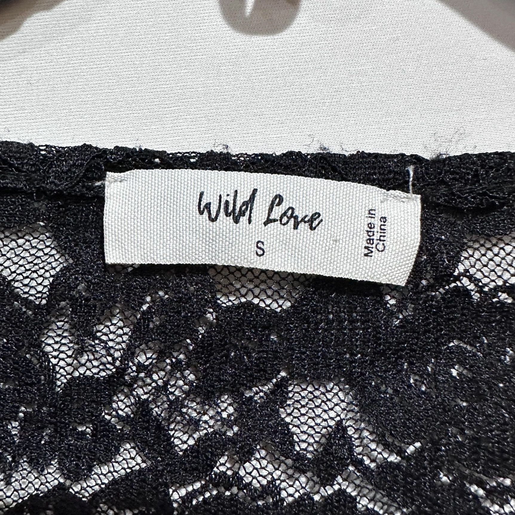 Vintage Wild Love Shirt S Black Lace Sheer Tie Front Short Sleeve Floral Whimsigoth Size S / US 4 / IT 40 - 2 Thumbnail