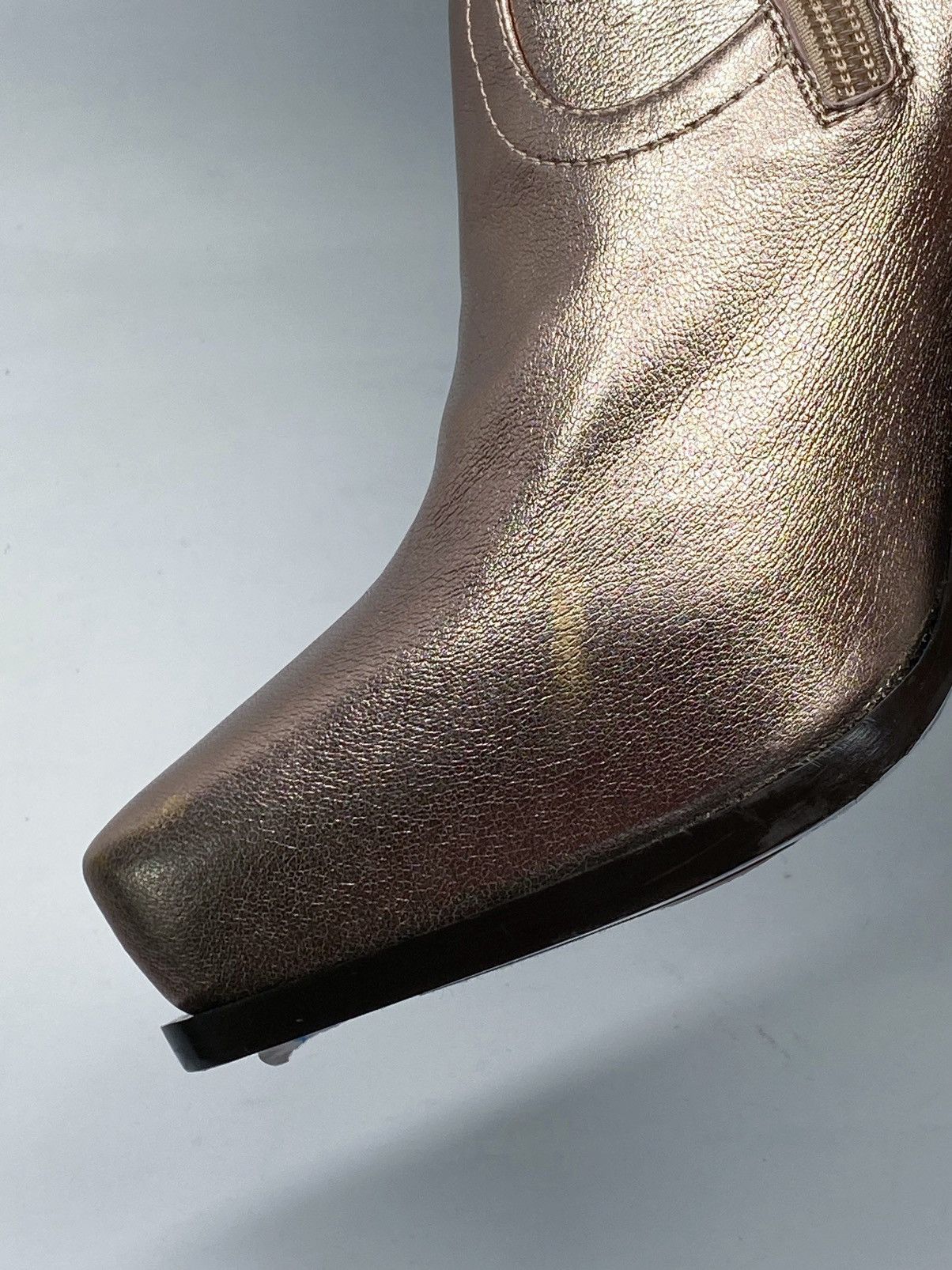 Stella McCartney Stella McCartney Gold Faux Leather Zip Boots size 36.5 Size US 6.5 / IT 36.5 - 9 Thumbnail