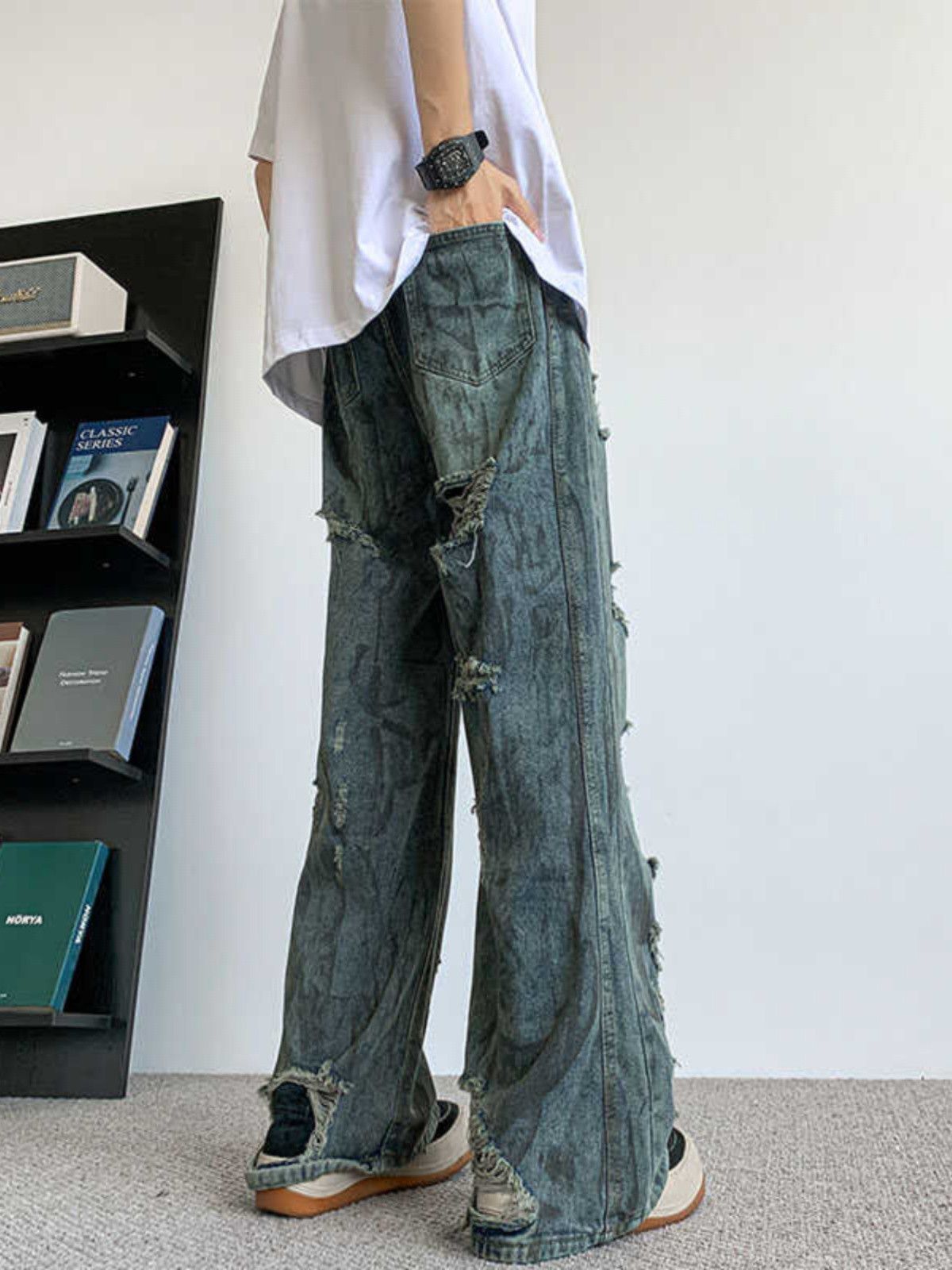 Japanese Brand × Vintage Broken jeans men's straight casual washed sports retro pants Size US 32 / EU 48 - 2 Thumbnail