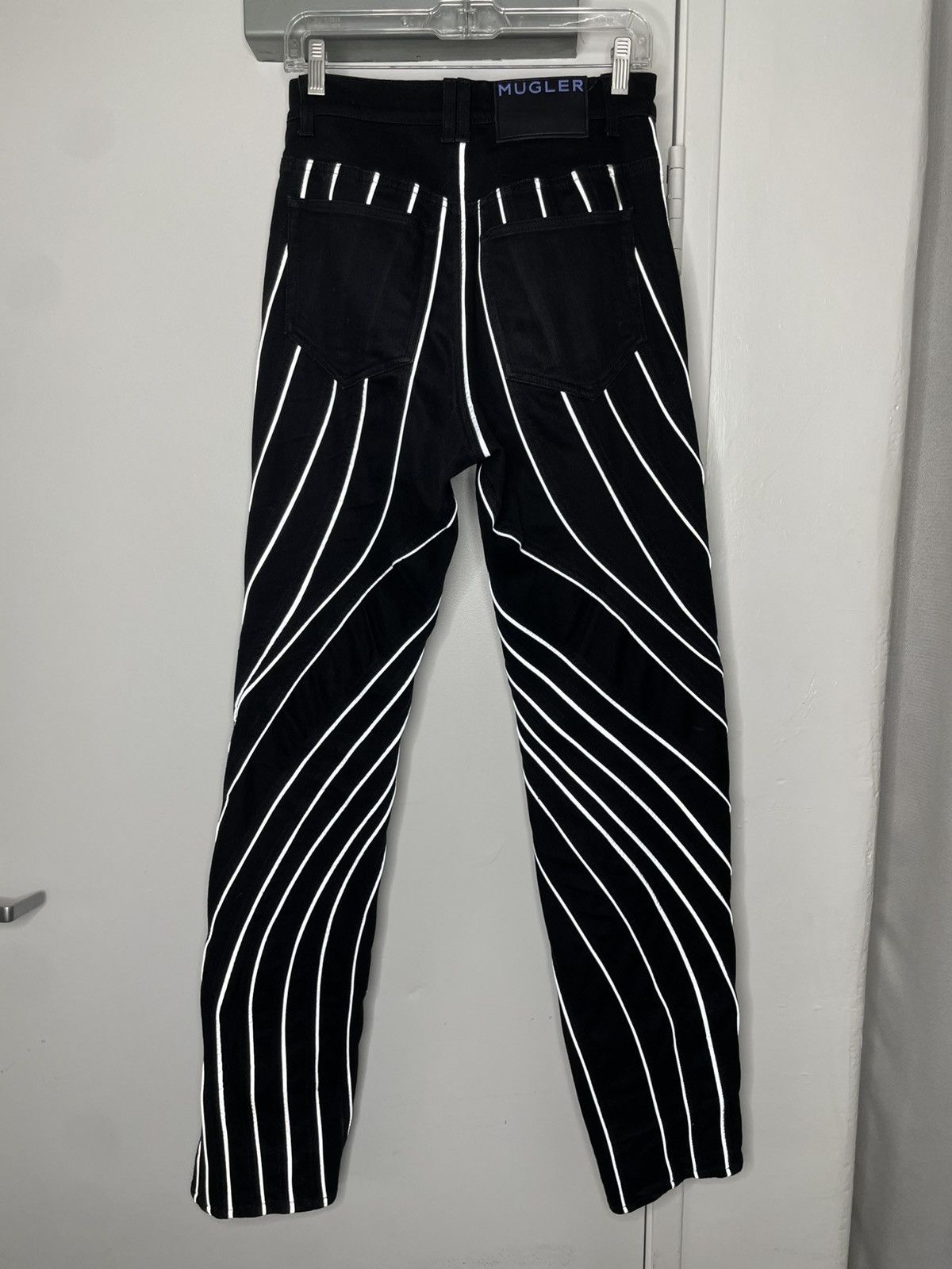 Mugler Mugler Reflective Spiral Black Denim Jeans Size US 32 / EU 48 - 5 Thumbnail