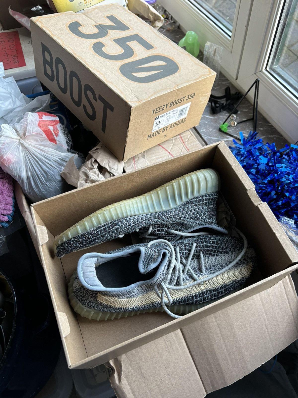 Adidas × Yeezy Box + ADIDAS Yeezy Boost 350 V2 “Ash Blue” Sneakers Shoes 11 Size US 11 / EU 44 - 5 Thumbnail