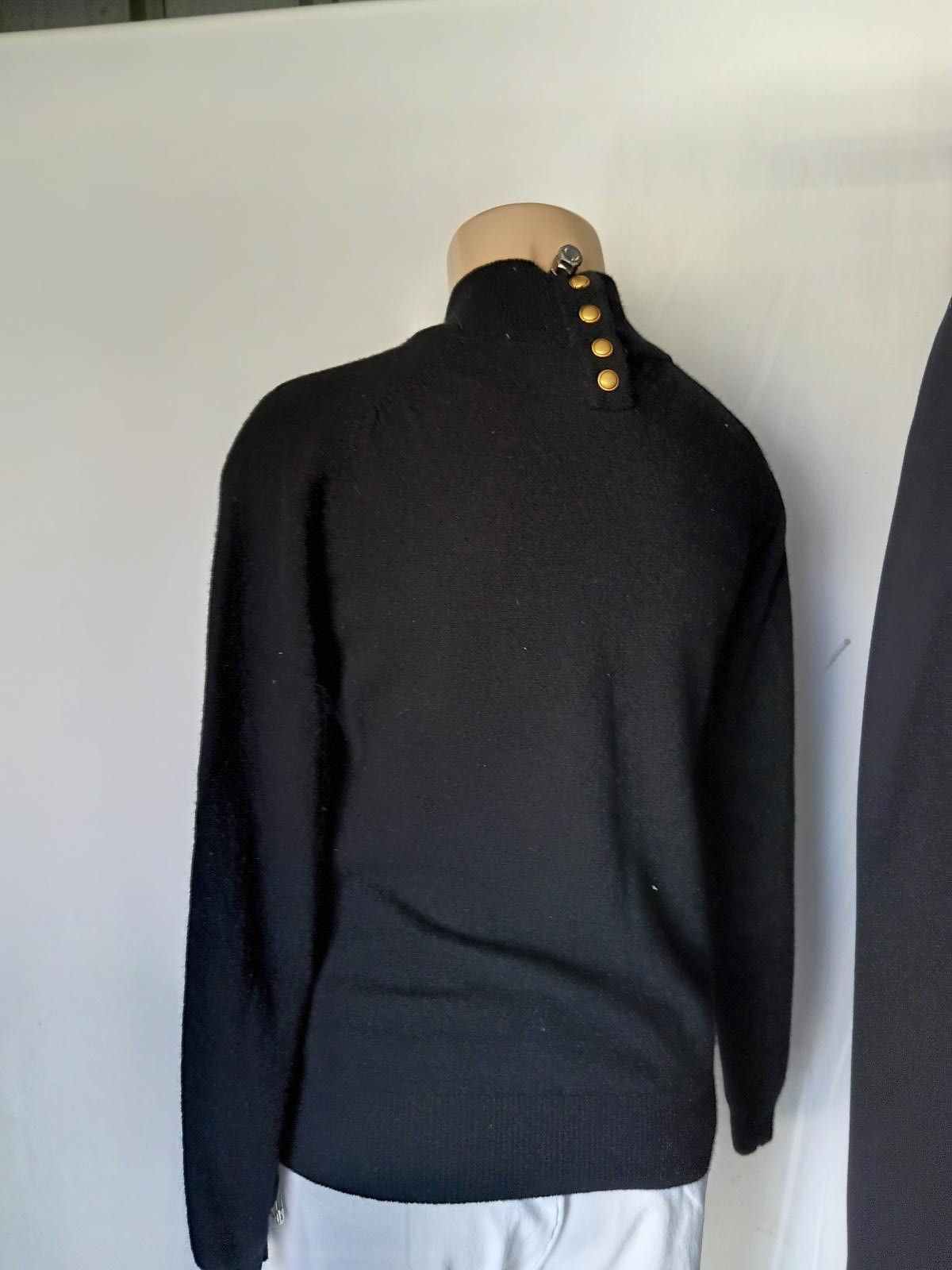 Designer Cozy Black Mock Neck Sweater Size M / US 6-8 / IT 42-44 - 4 Thumbnail