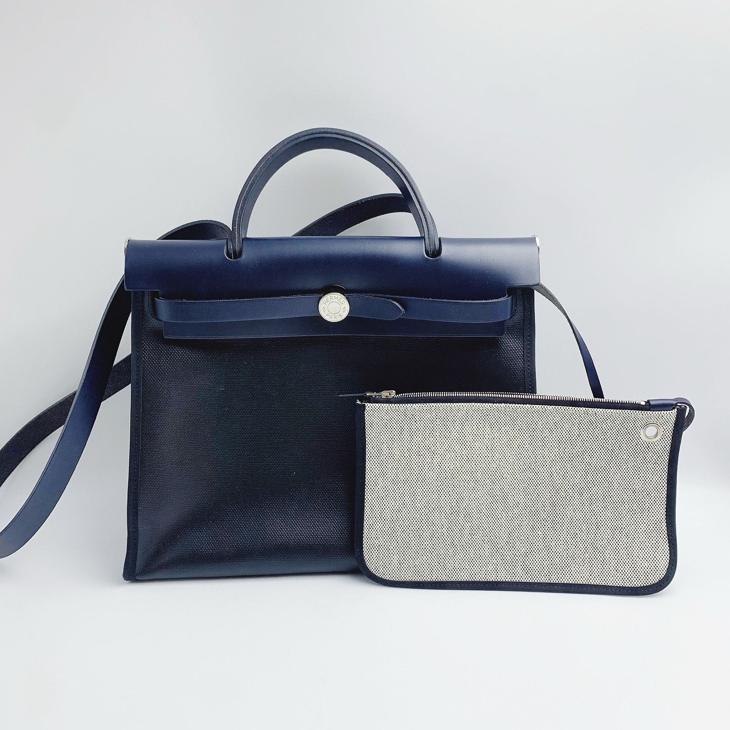 Hermes Hermès Herbag 31 Canvas Leather Handle Bag Size ONE SIZE - 1 Thumbnail