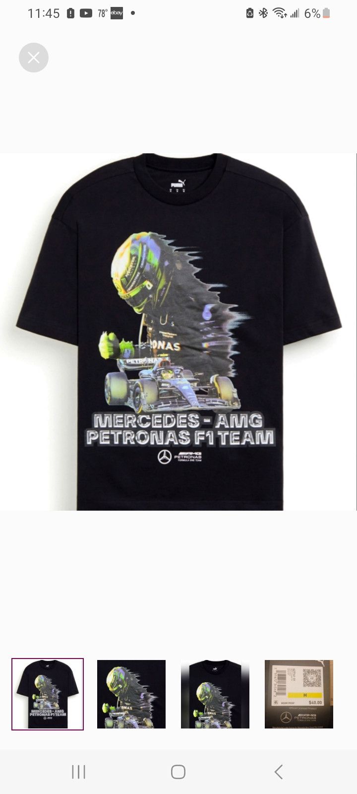 Mercedes-Benz × Puma Puma Vintage Mercedes AMG Petronas F1 Team T-Shirt Size US M / EU 48-50 / 2 - 1 Thumbnail