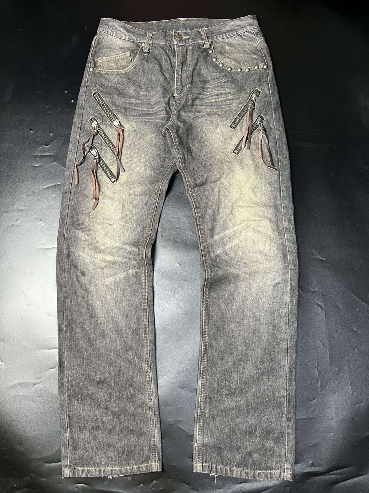 If Six Was Nine × Japanese Brand × Le Grande Bleu (L.G.B.) Japanese Gimmick Zipper Bondage Jeans by premium vintage Size US 31 - 1 Thumbnail