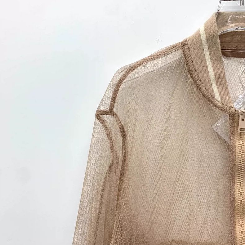 Dior Dior Brown striped stand-up collar zipper long-sleeved mesh Size M / US 6-8 / IT 42-44 - 3 Thumbnail