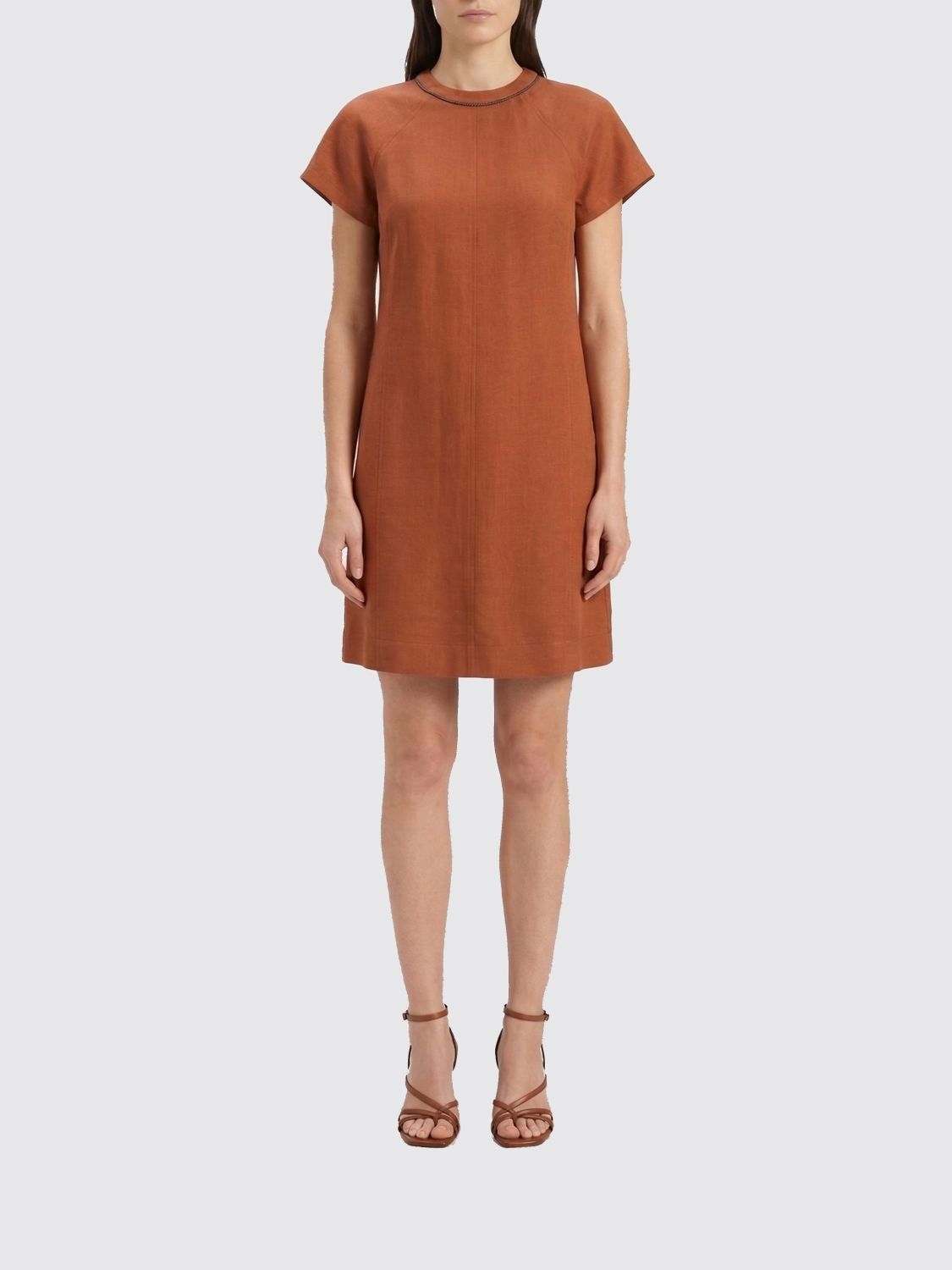 Brunello Cucinelli Brunello Cucinelli Dress Woman Brick Red Size L / US 10 / IT 46 - 1 Thumbnail