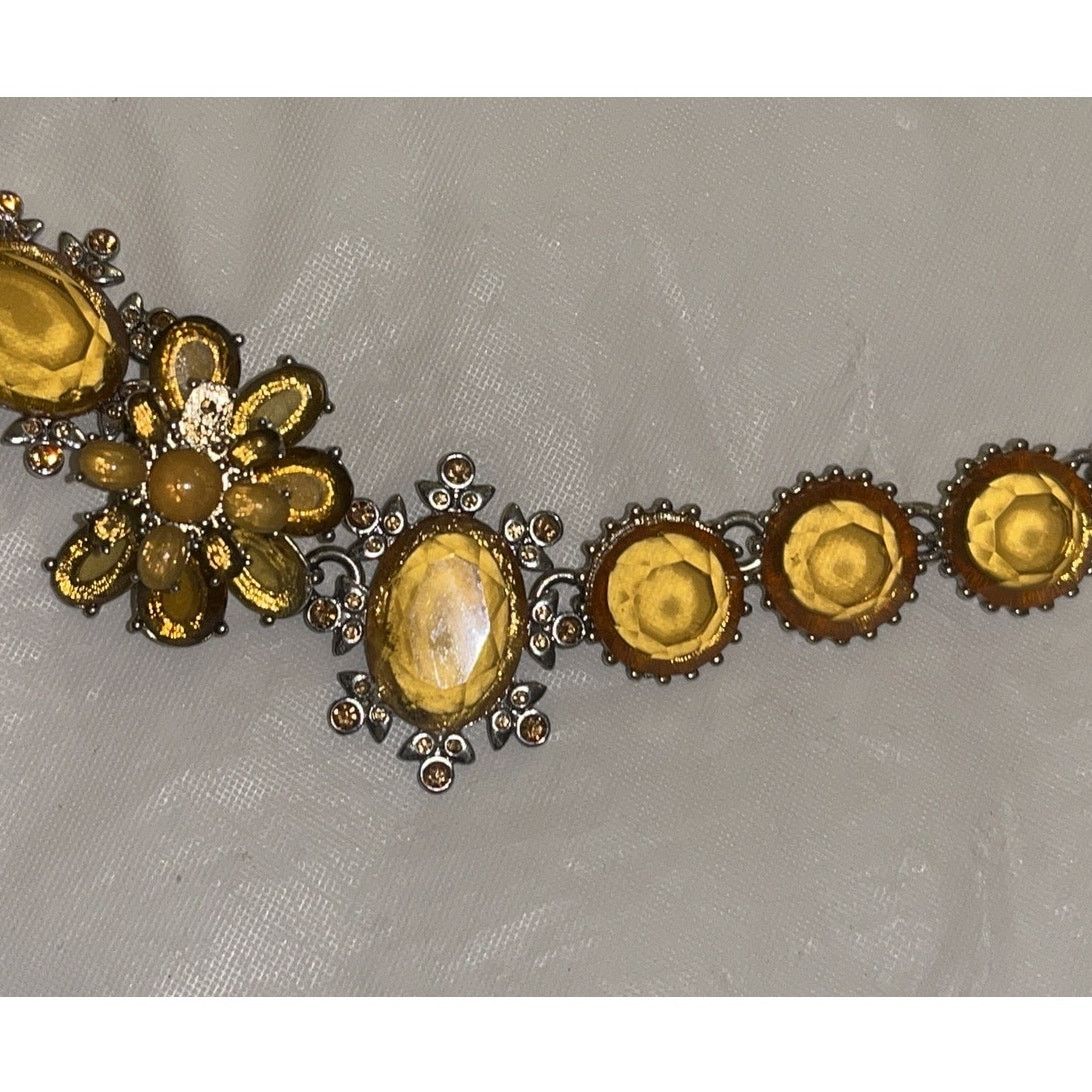 Banana Republic Banana Republic floral yellow Gold Jewel Statement Necklace Size ONE SIZE - 5 Thumbnail