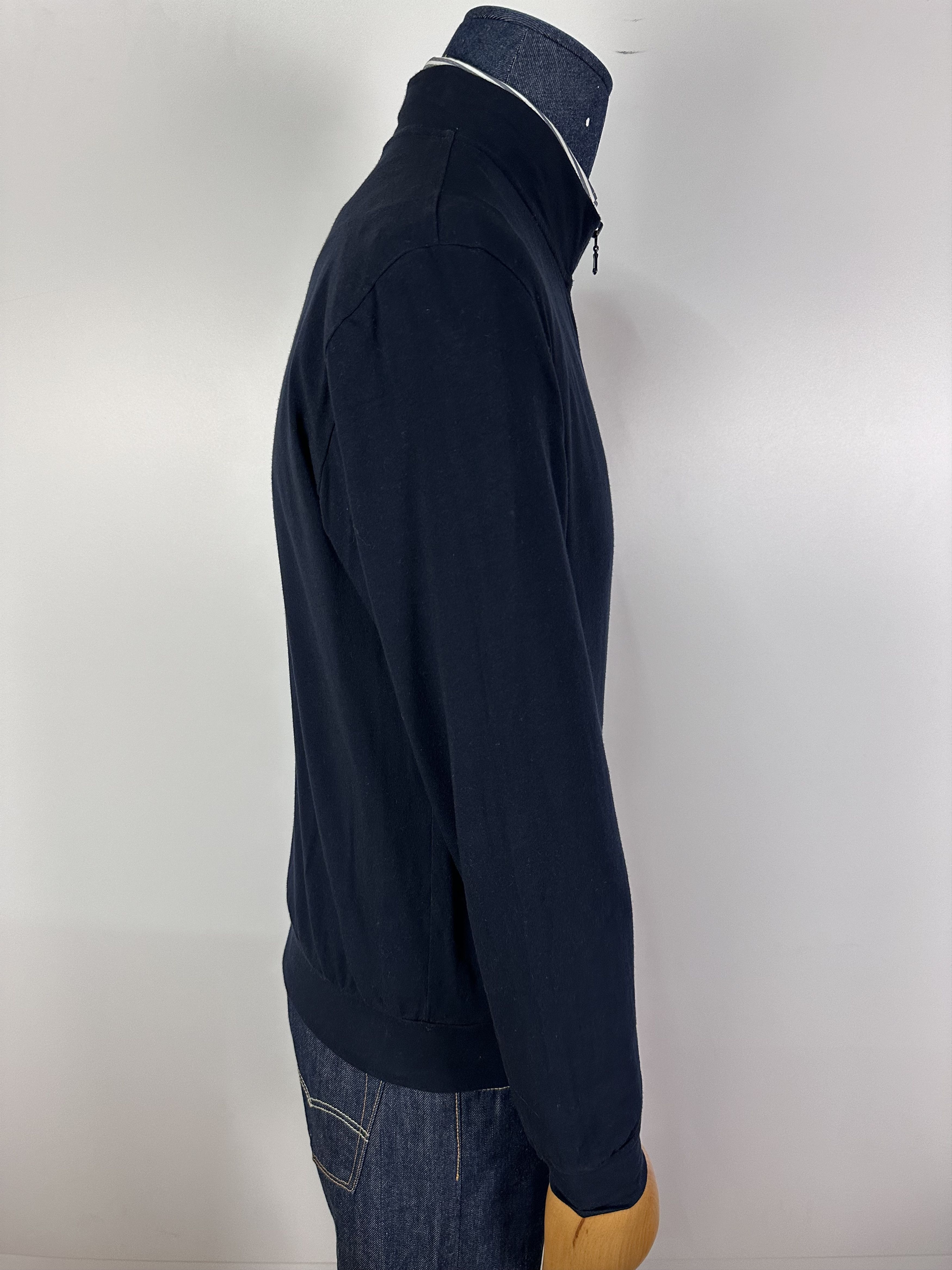 Emporio Armani Emporio Armani Full Zip Sweater Cotton Pullover Blue Size L Size US L / EU 52-54 / 3 - 9 Thumbnail