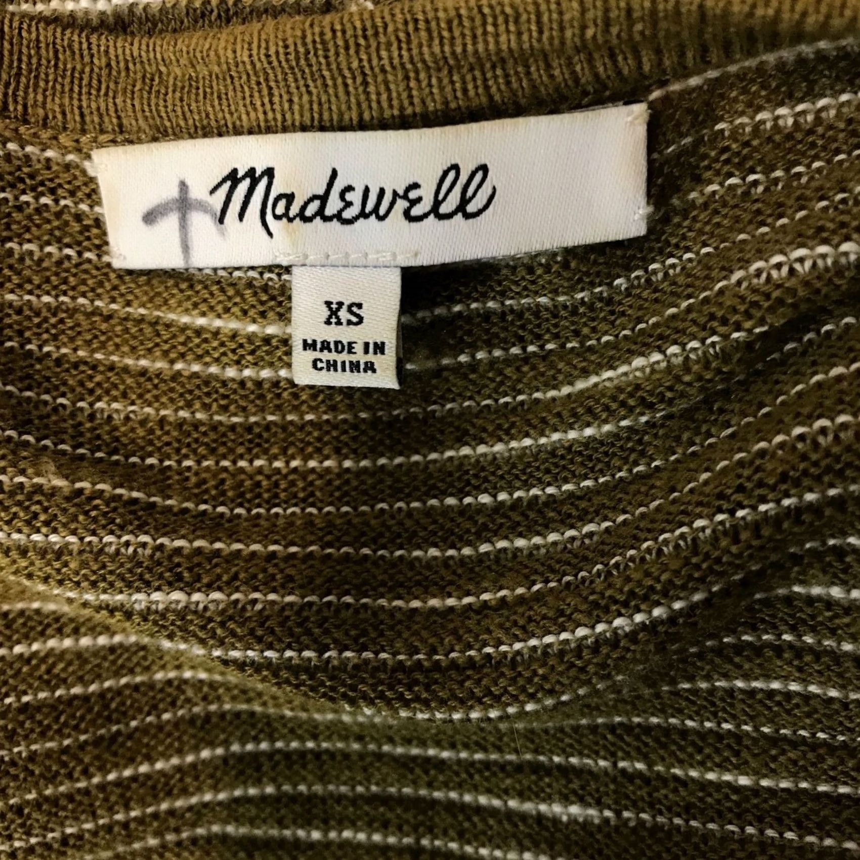 Madewell MADEWELL XS OLIVE LONG SLEEVE OPEN FRONT COTTON BLEND CARDIGAN Womens Size XS / US 0-2 / IT 36-38 - 6 Thumbnail