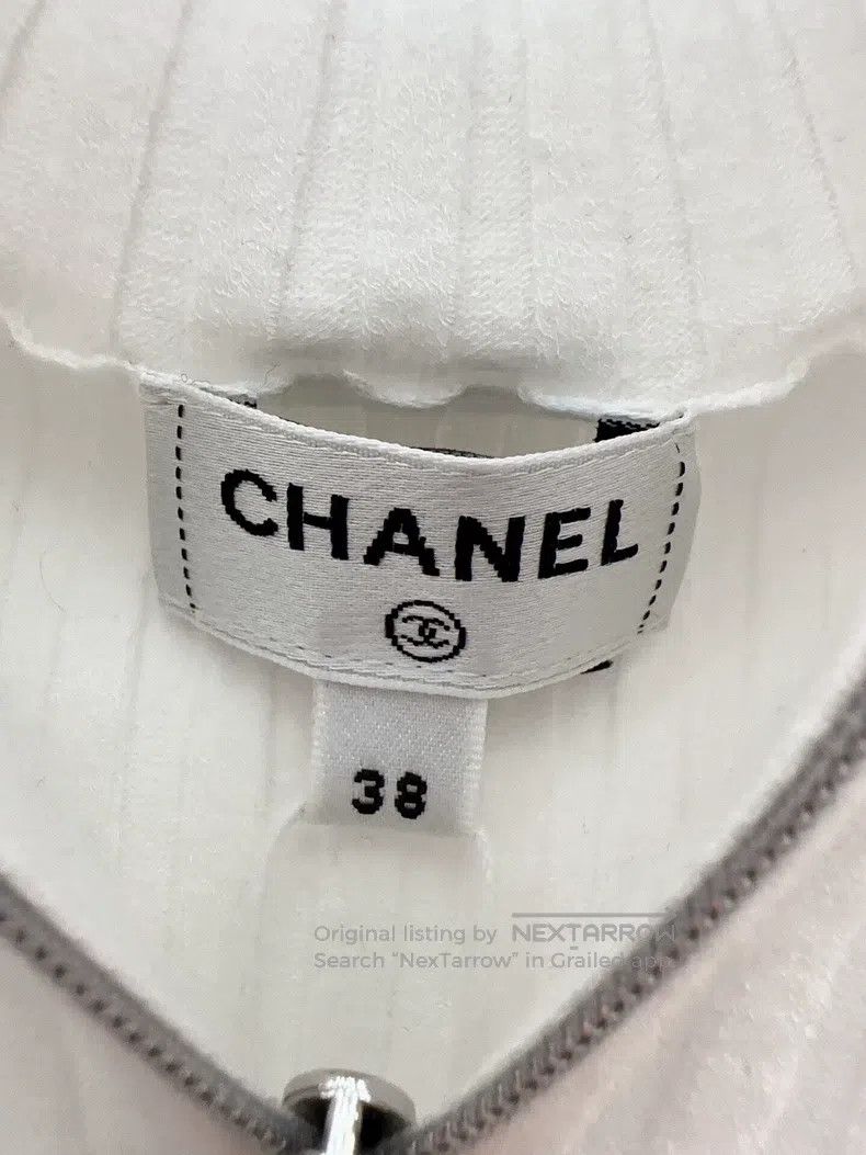 Chanel Chanel White hollow double C hooded knit sweater Size XS / US 0-2 / IT 36-38 - 3 Thumbnail