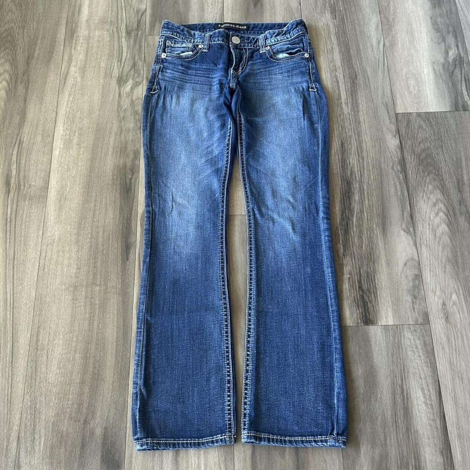 Express Vintage Y2k Bootcut Express Denim Jeans Embroidered style 2 Size 26" / US 2 / IT 38 - 1 Thumbnail