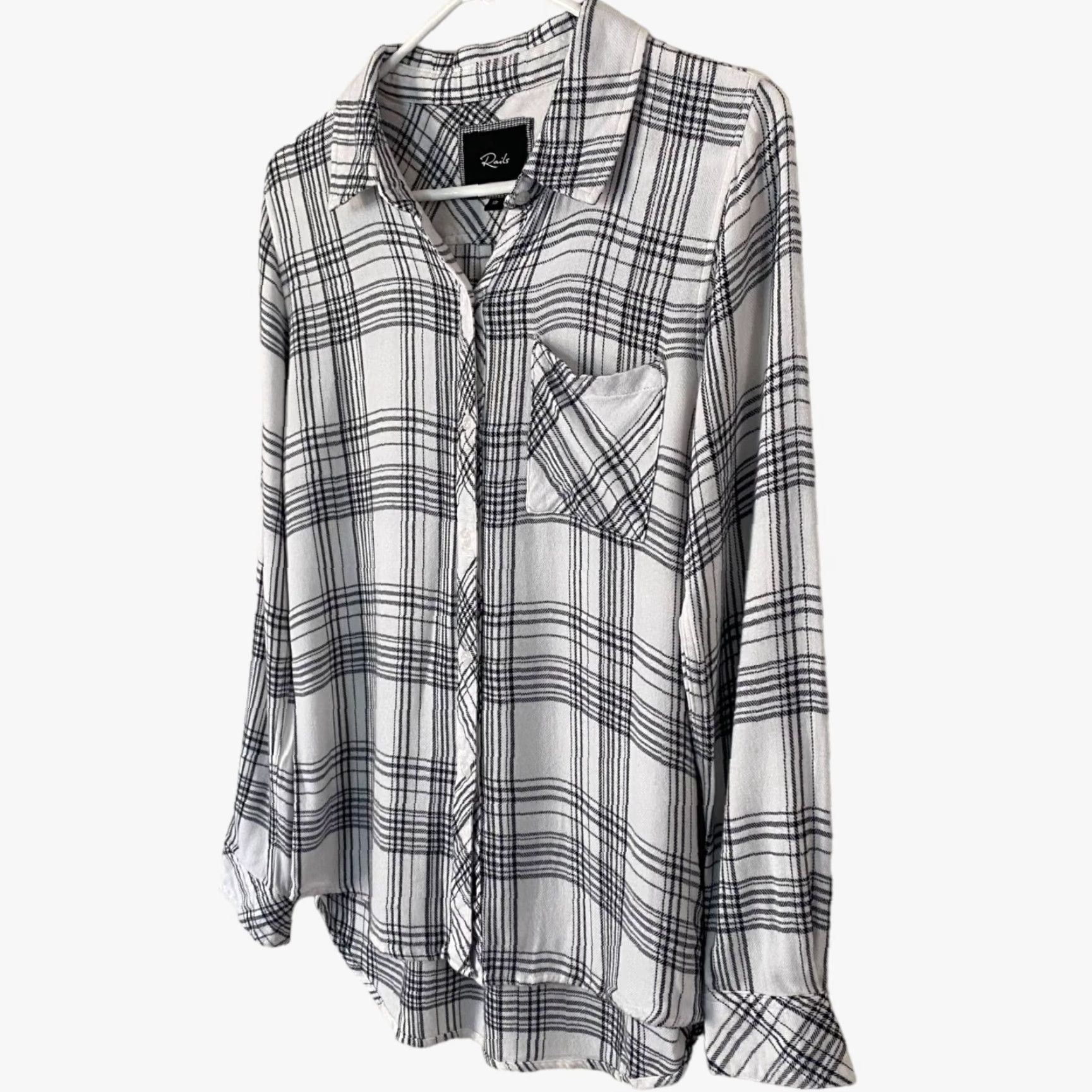 Rails VINTAGE Rails Hunter Plaid Button-Up Shirt Women's XS White Black Long-Sleeve Pocket Size XS / US 0-2 / IT 36-38 - 2 Thumbnail