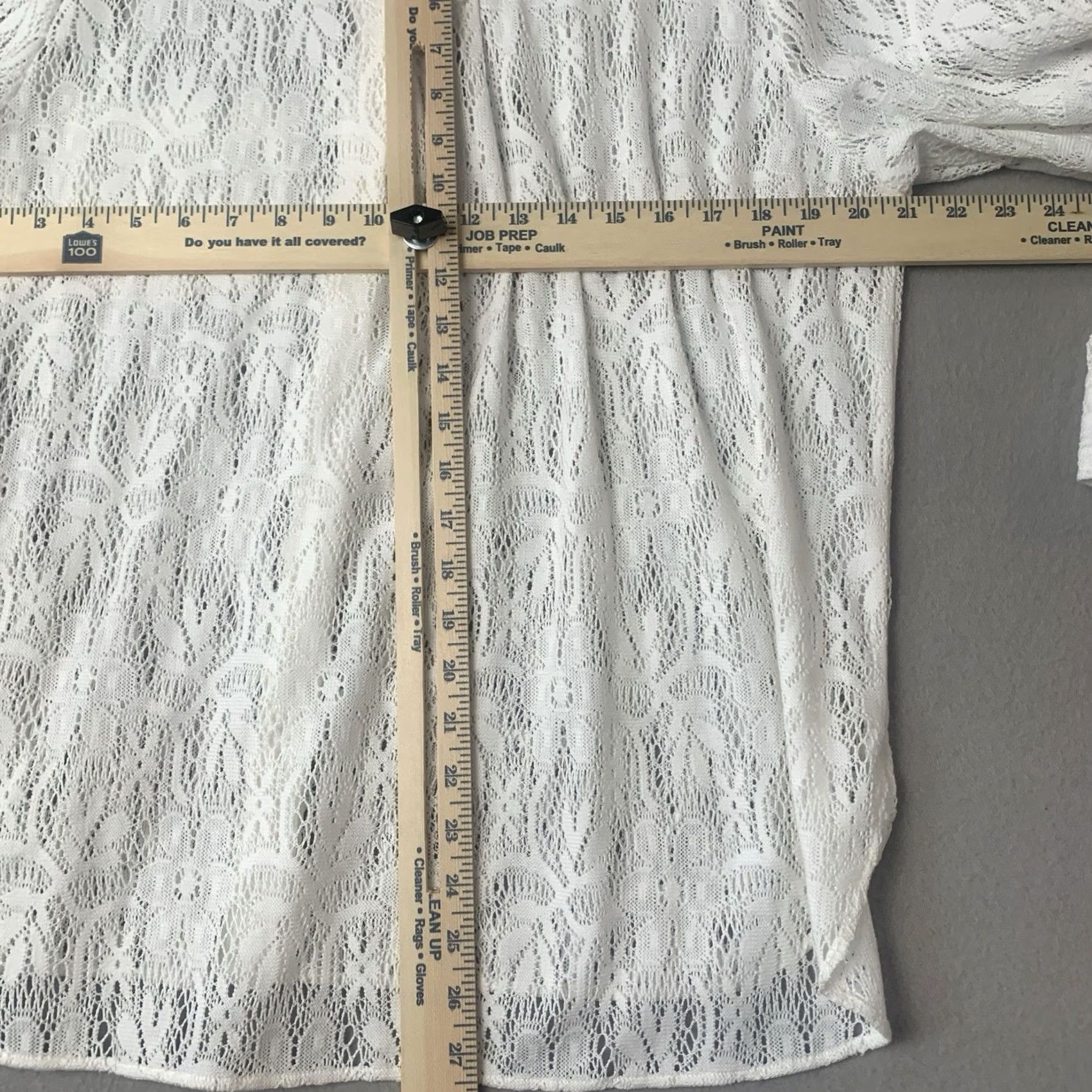 Vintage Pale Sky Top Women L White Eyelet Open Knit Boho Secretary Button Collared Blouse Size L / US 10 / IT 46 - 6 Thumbnail