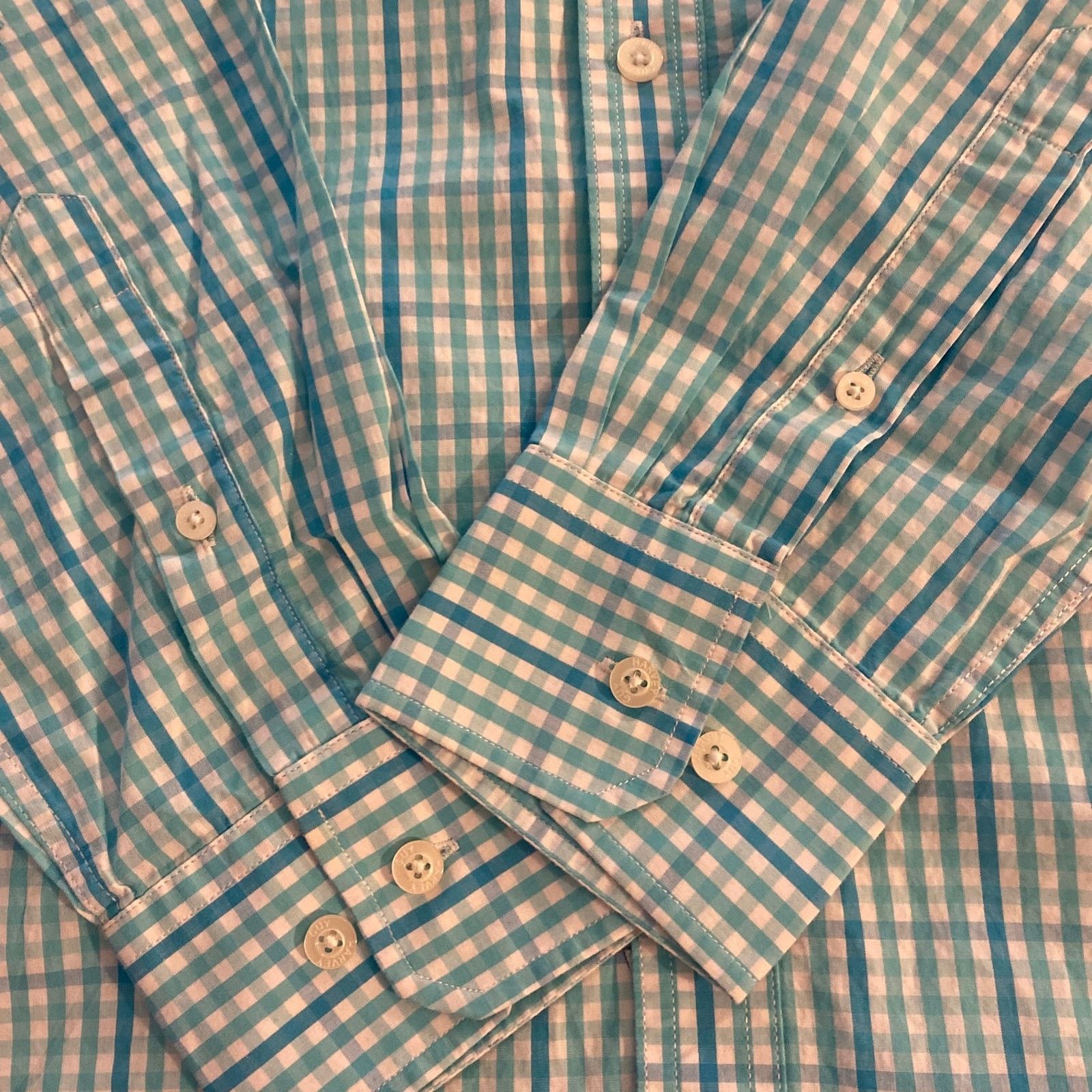 Guy Harvey Guy Harvey Aqua Plaid Long Sleeve Button Shirt men sz M Size US M / EU 48-50 / 2 - 3 Thumbnail