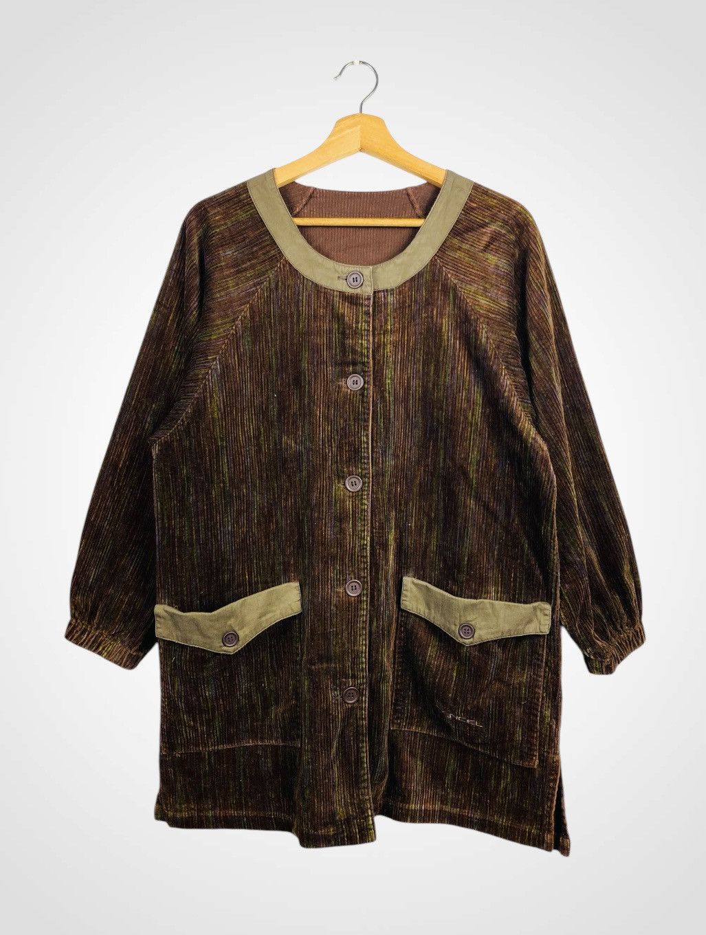 Lancel Vintage 90s Lancel Corduroy Buttons Jacket Size L / US 10 / IT 46 - 1 Thumbnail