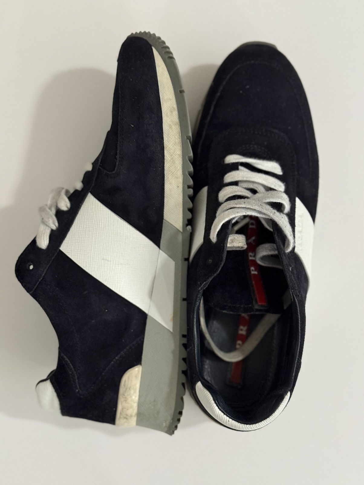 Prada Prada Sport Linea Rossa Sneakers – Black Suede – Size 38 Size US 8 / IT 38 - 5 Thumbnail