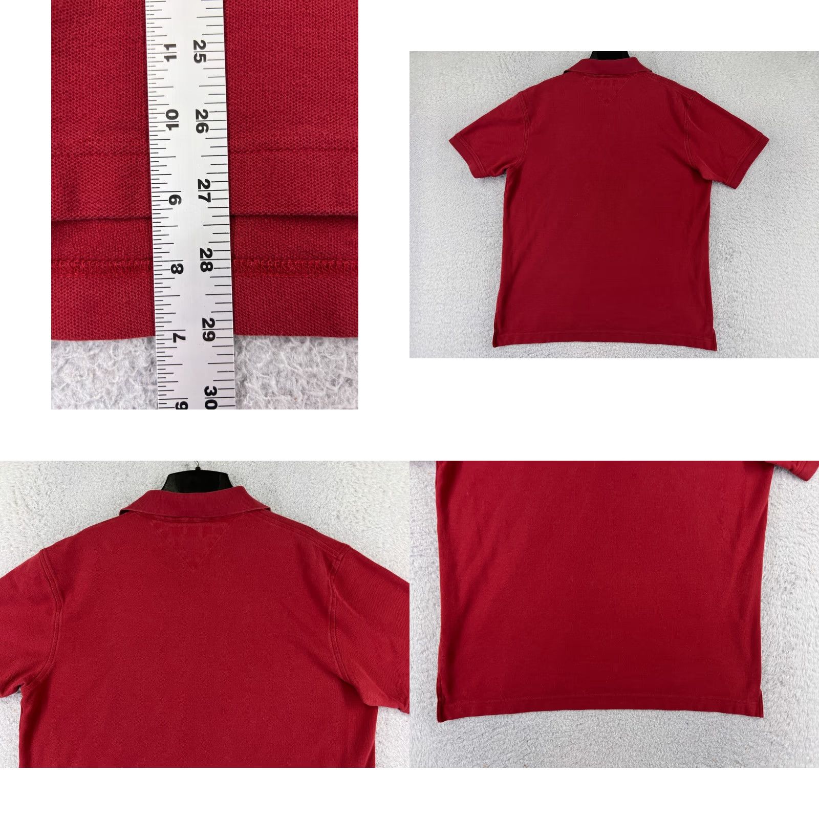 Tommy Hilfiger VINTAGE Tommy Hilfiger Polo Shirt Men Red 100% Cotton Knit Golf Polo Short Sleeve Adult Large Size US L / EU 52-54 / 3 - 9 Thumbnail