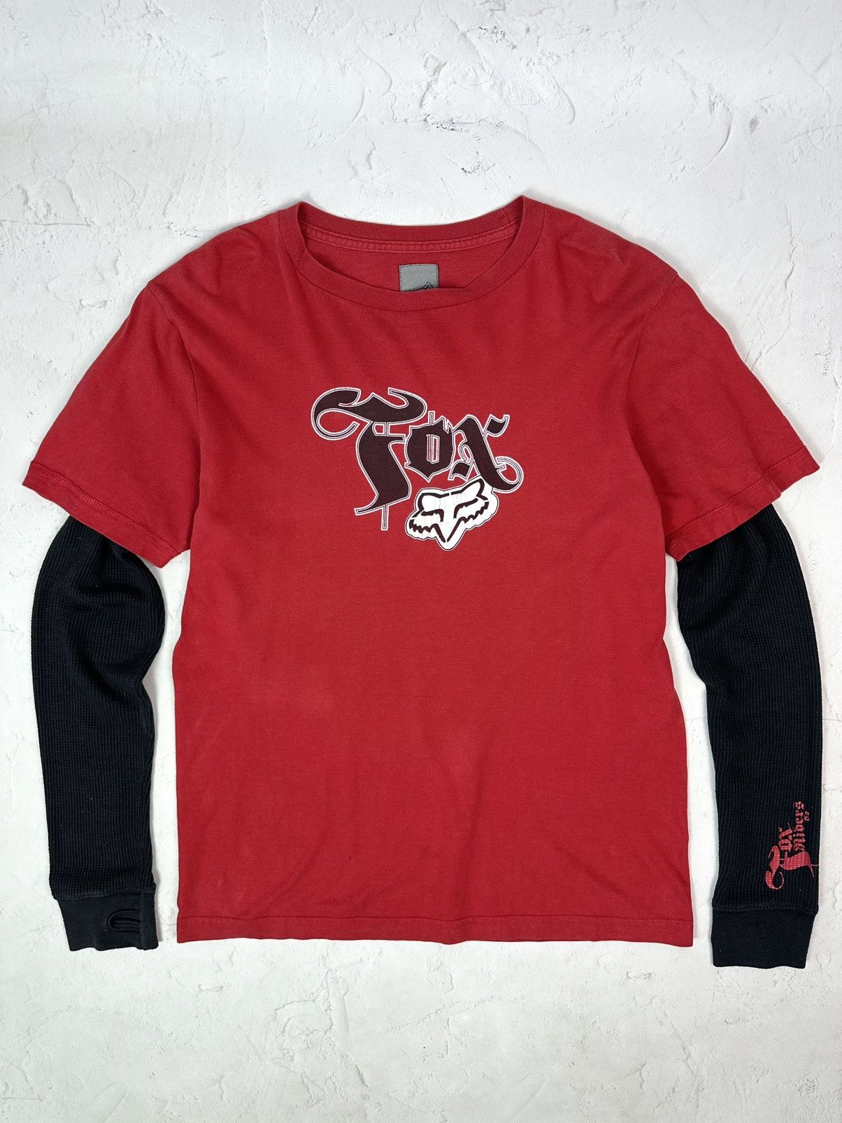 Fox Racing Y2K Vintage Fox Red Printed Long Sleeve Size US M / EU 48-50 / 2 - 1 Thumbnail