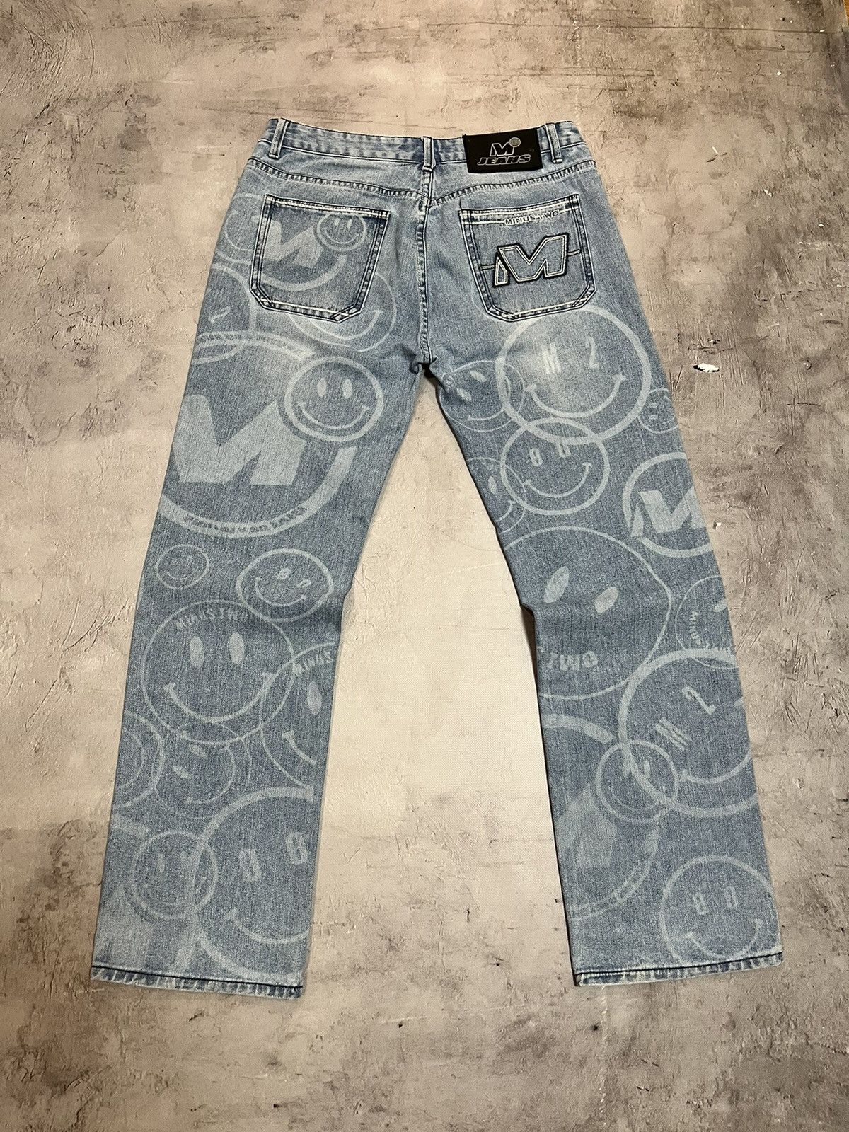 Designer × Distressed Denim × Streetwear Minus Two Denim Pants Smile Jeans  | Grailed