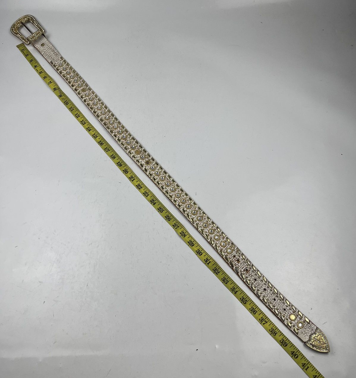 Other distressed studded leather belt tc33 Size 36 - 7 Thumbnail