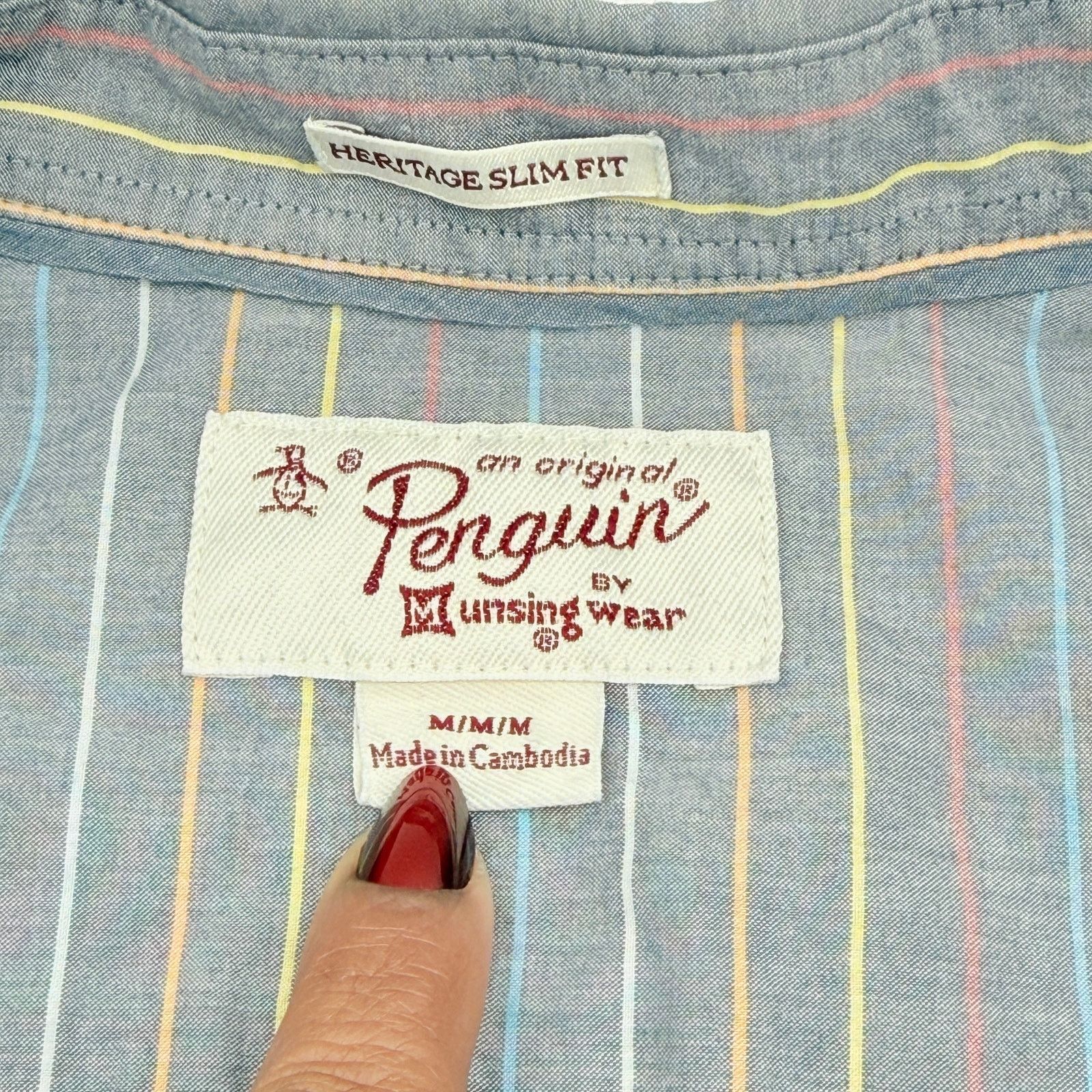 Original Penguin Original Penguin Heritage Slim Fit Striped Button Down Size US M / EU 48-50 / 2 - 3 Thumbnail