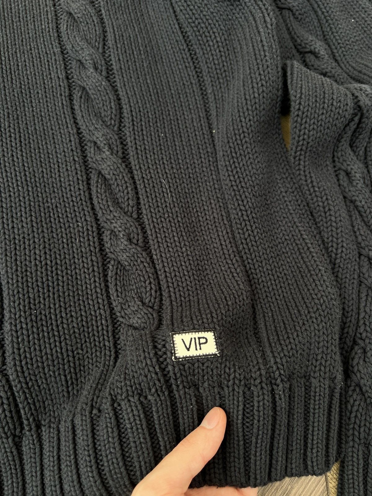 Adidas Vintage Adidas Cable Knit Sweater Navy V-Neck Logo Retro Size US XL / EU 56 / 4 - 7 Thumbnail